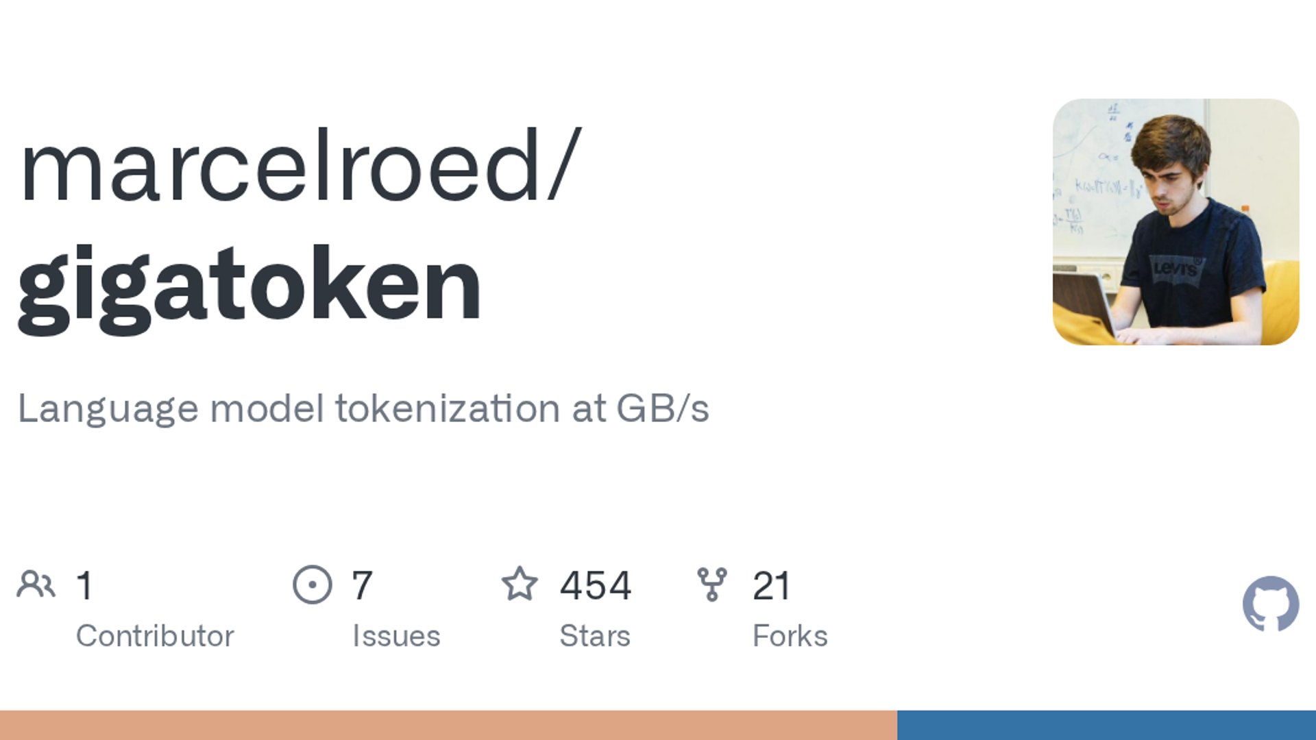 Gigatoken hits 7 GB/s tokenization speed on M4 Max