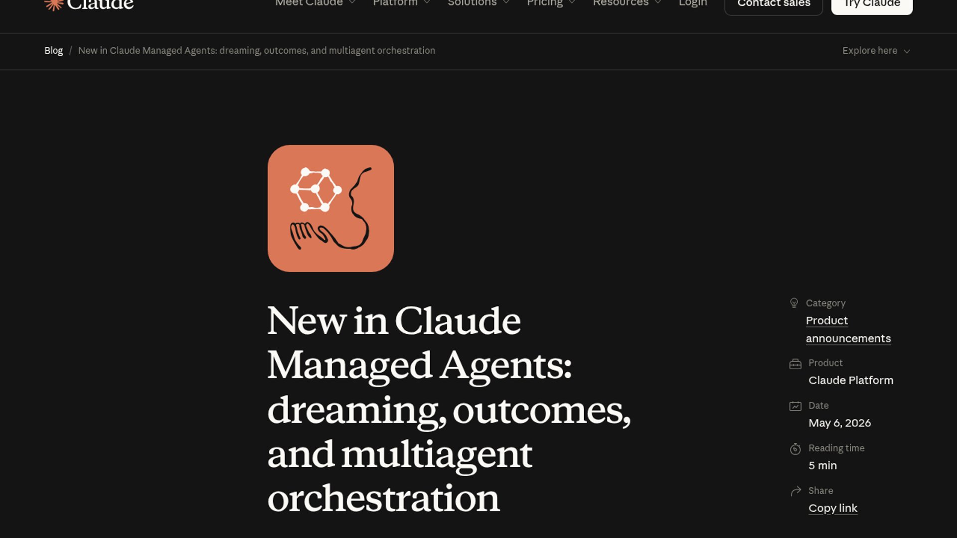 Claude Managed Agents adds dreaming, outcomes, orchestration