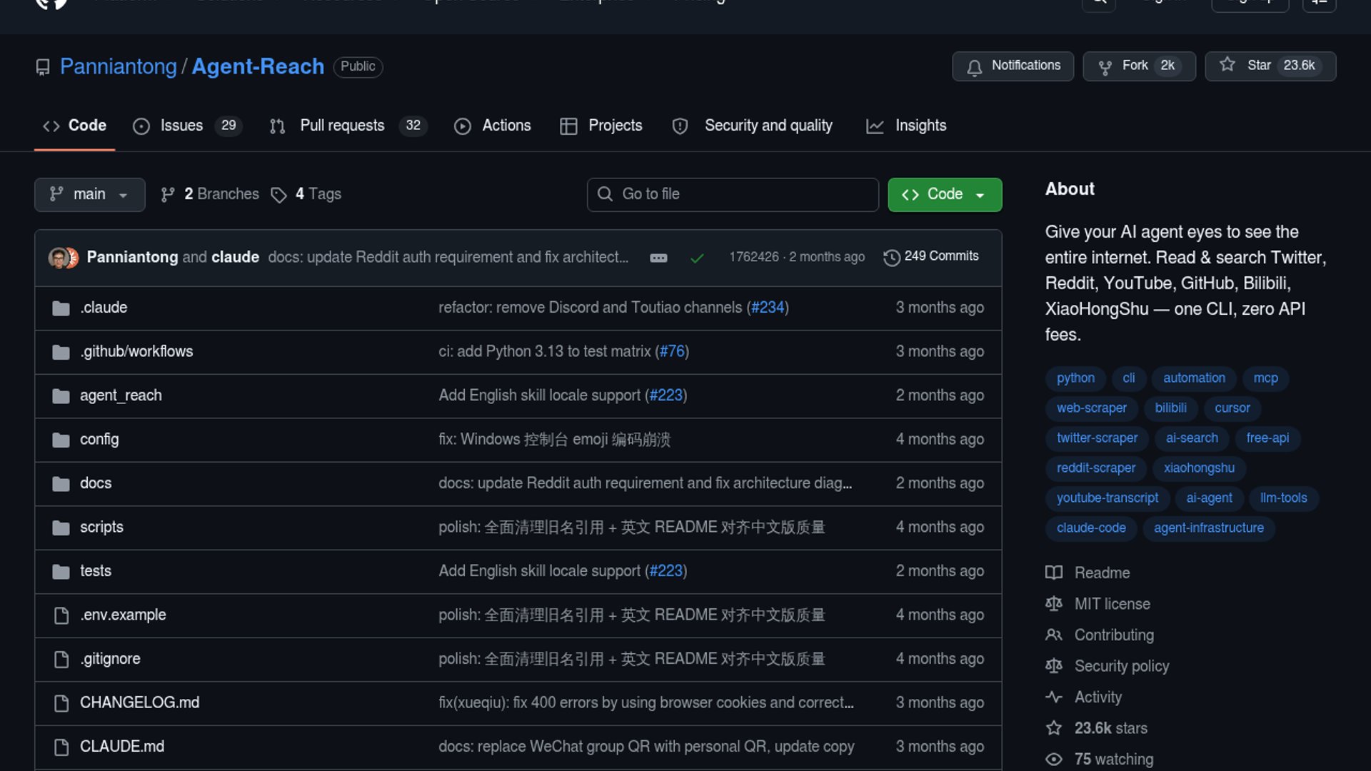 Agent-Reach is an open-source Python tool that equips AI coding agents with zero-config, API-free search and scraping capabilities across platforms like Twitter, Reddit, YouTube, and XiaoHongShu.