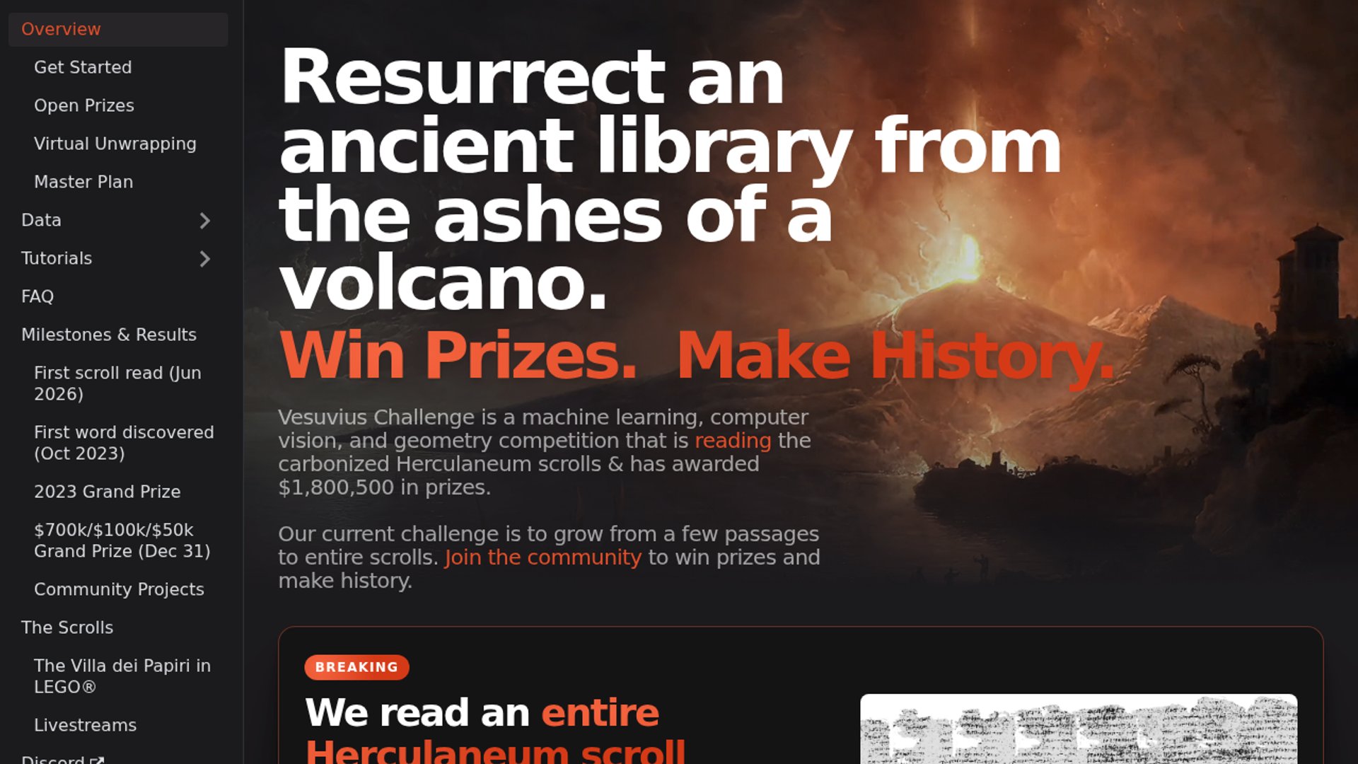 Vesuvius Challenge reads first entire scroll