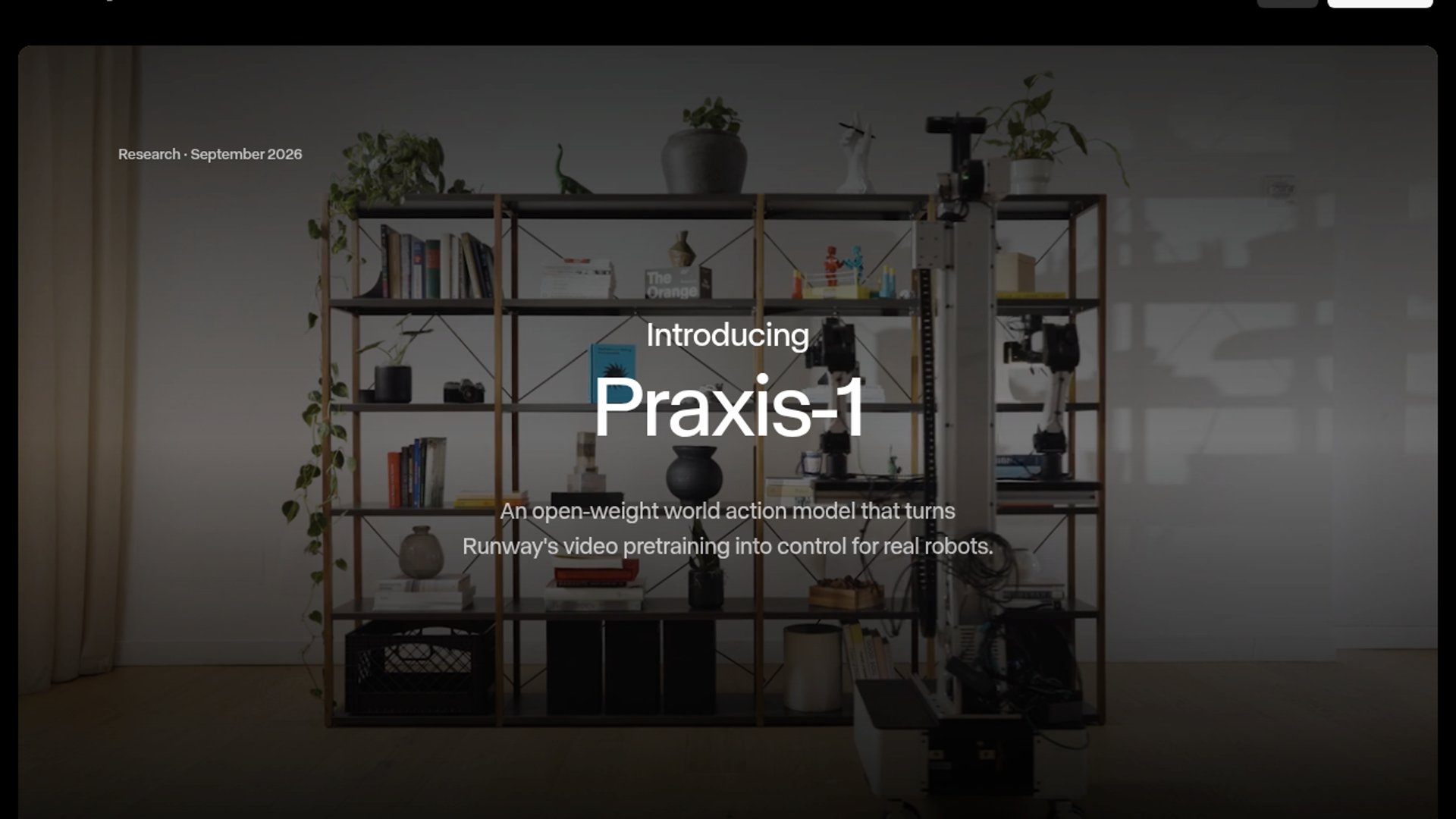 Runway Unveils Praxis-1 Robot Controller