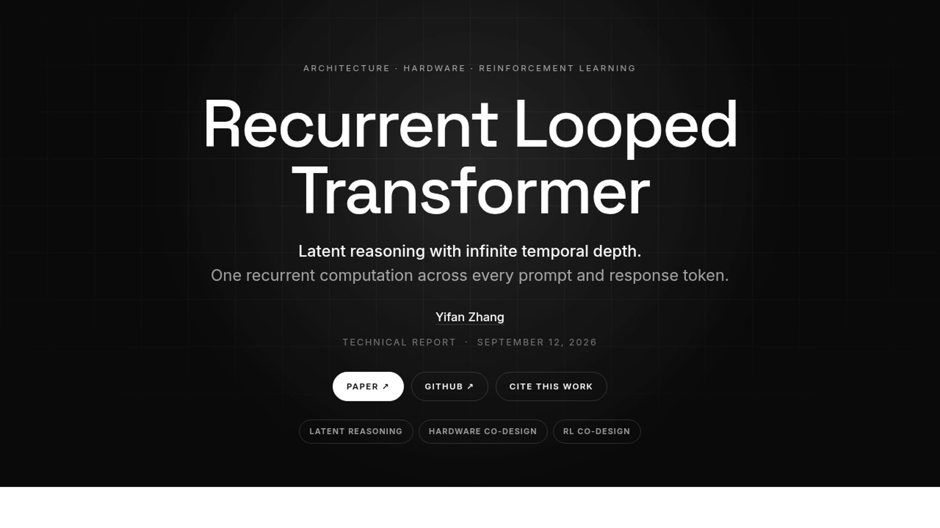 Recurrent Looped Transformer extends loops across tokens