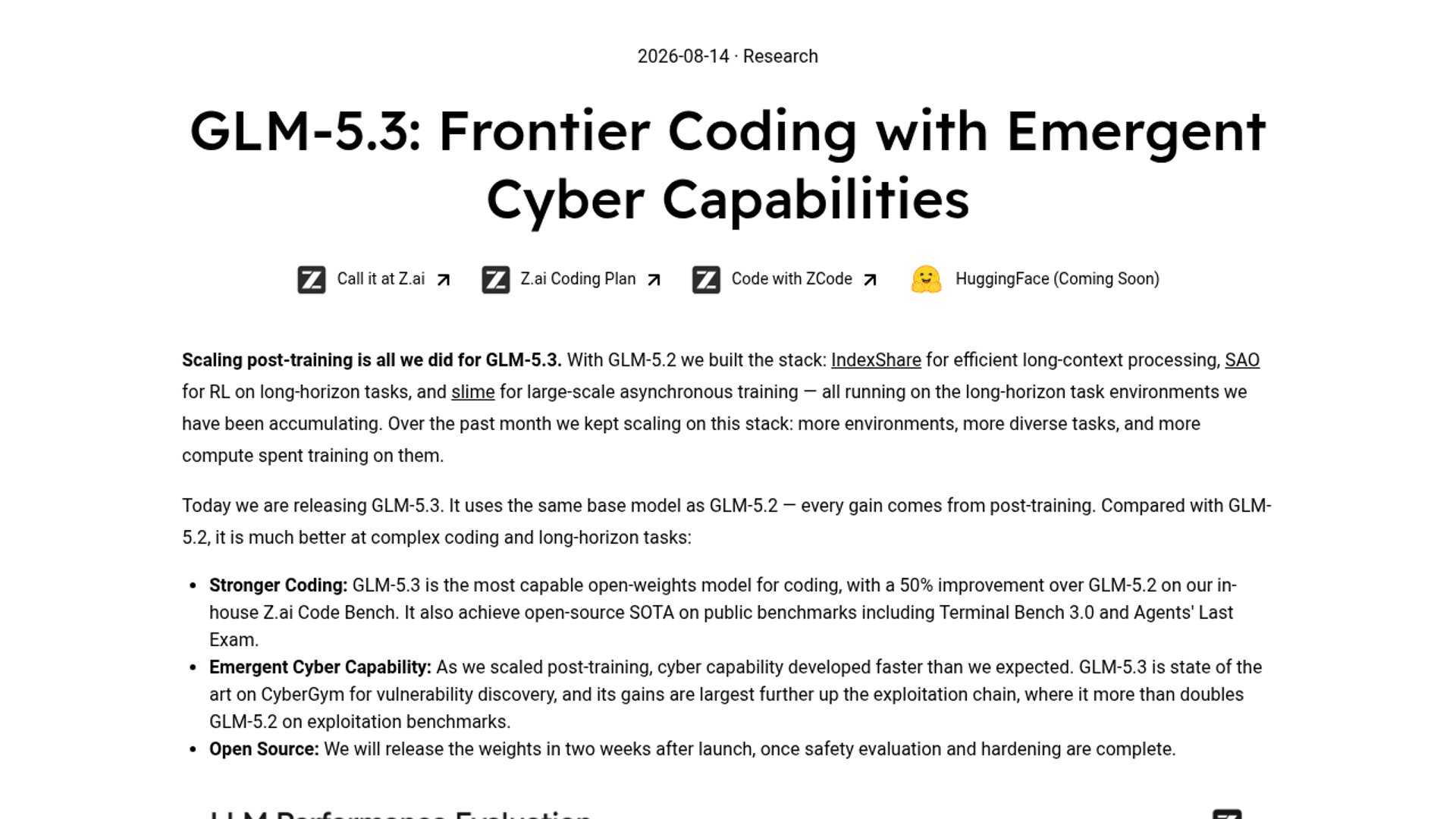 GLM-5.3 scales coding, cyber capabilities