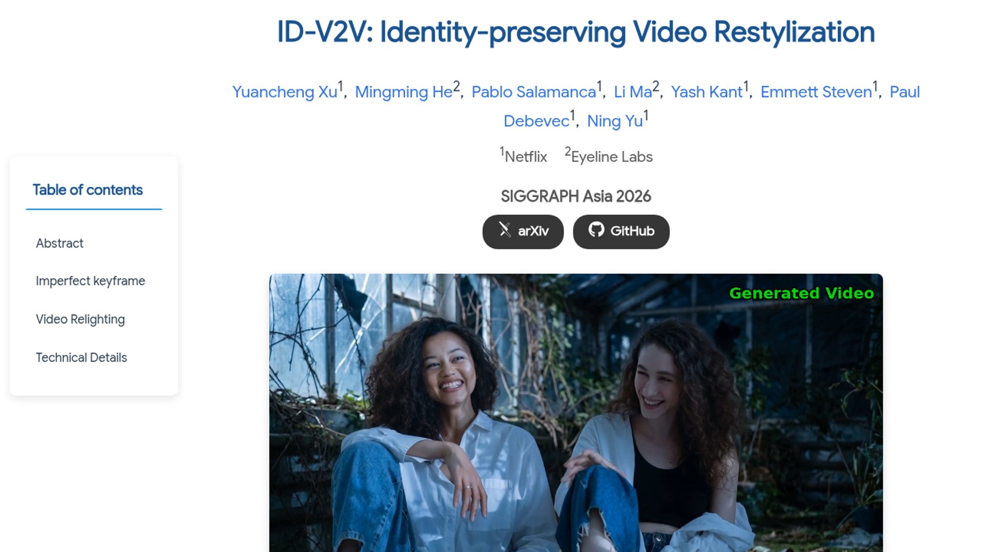 Eyeline Labs open-sources ID-V2V video model