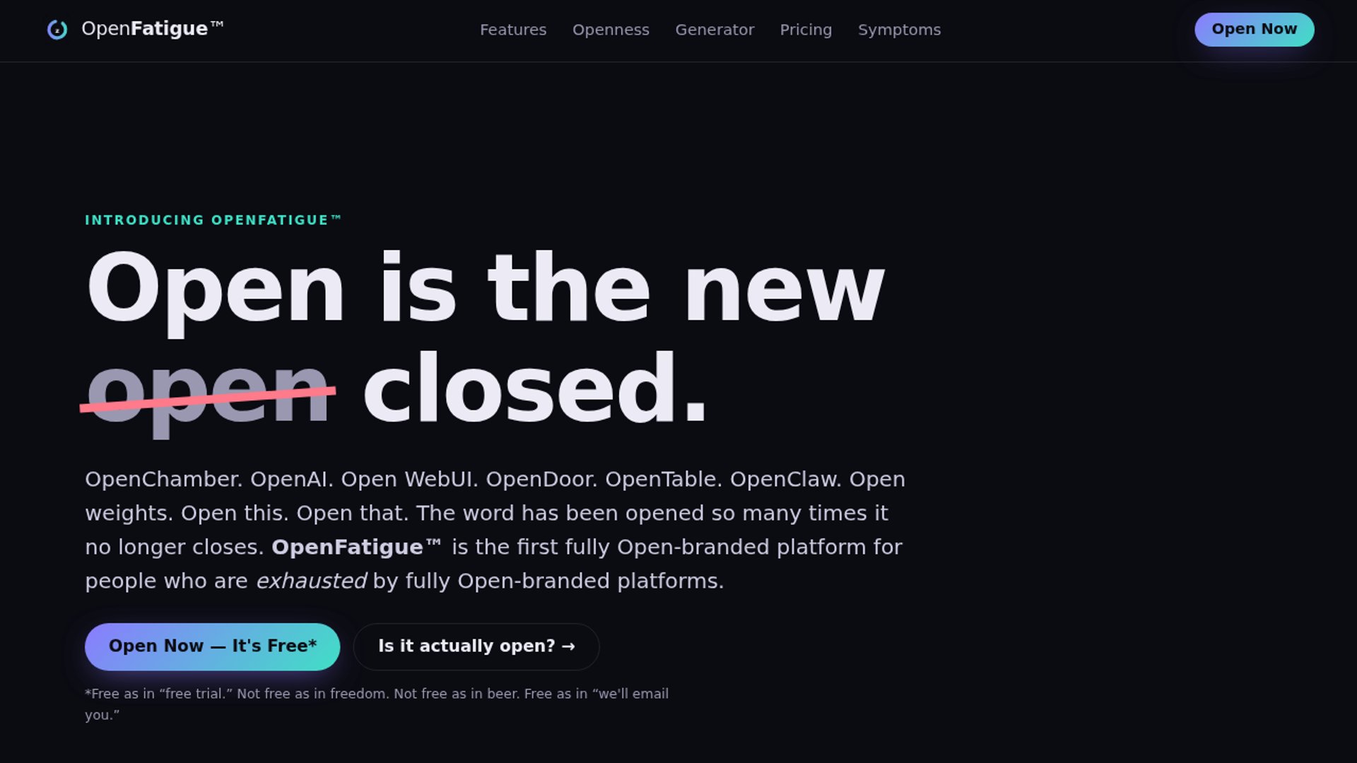 OpenFatigue Mocks AI’s Open-Source Naming Boom.