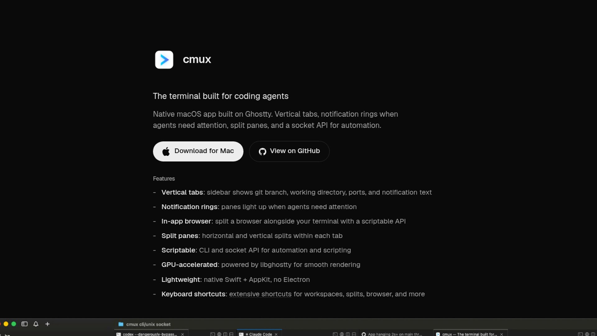 cmux hits v0.64 with session restore, subagents