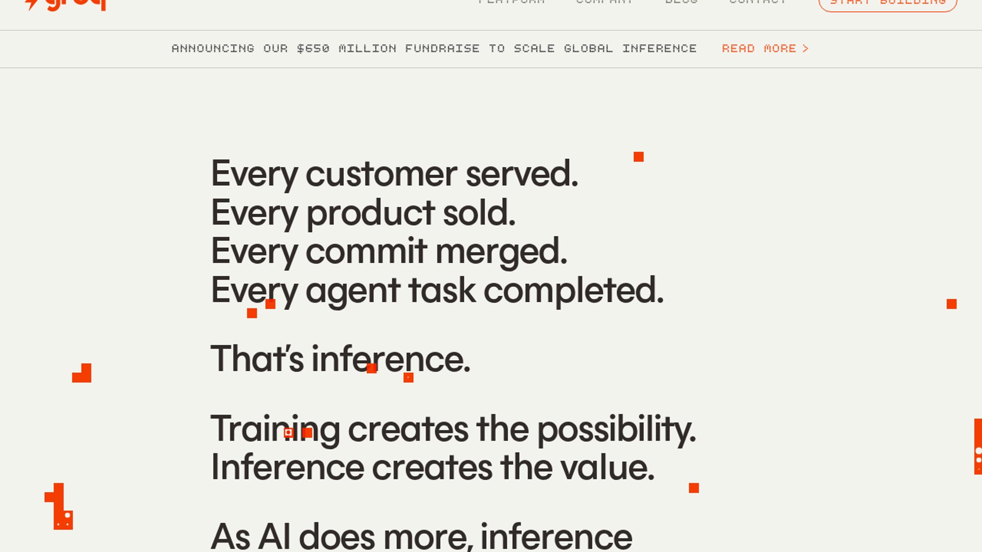 Groq unveils refreshed homepage for AI inference platform