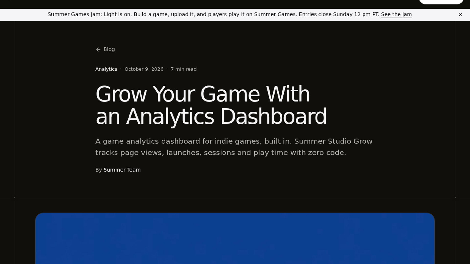 Summer Studio Grow brings indie game analytics