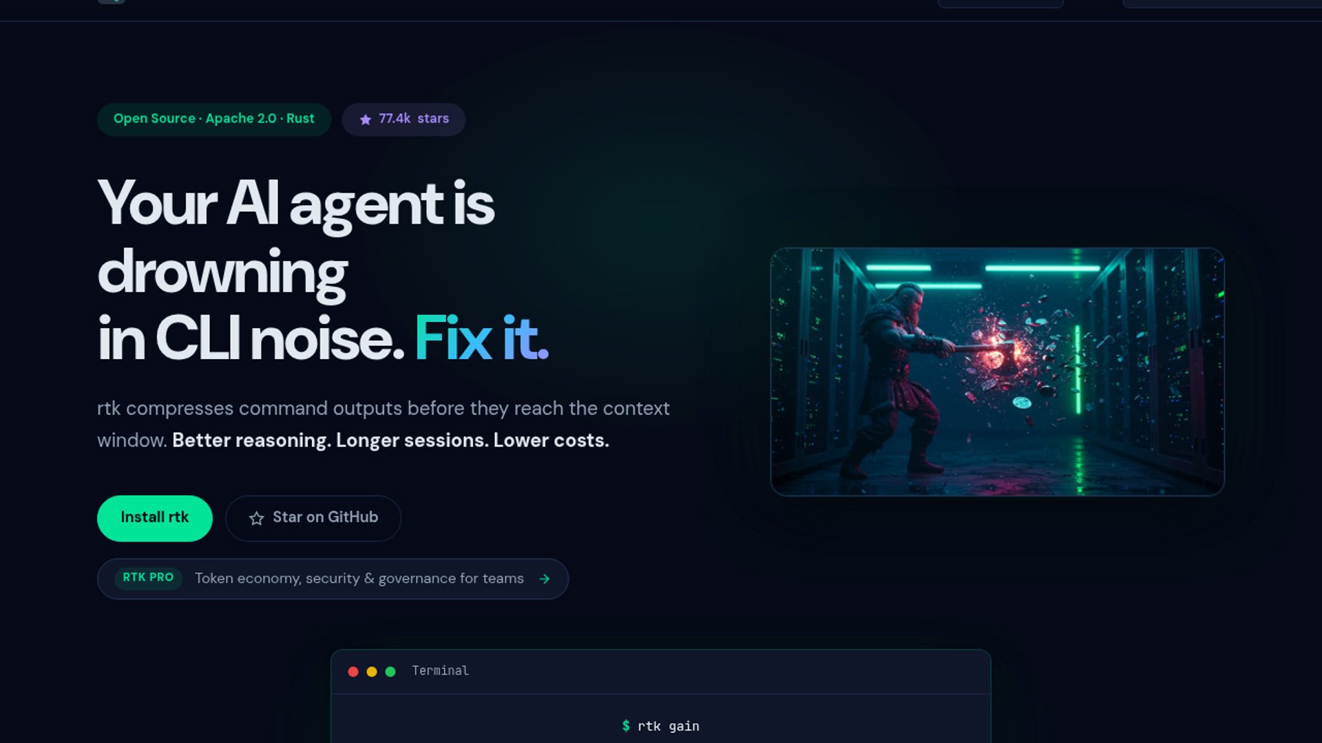 RTK Filters CLI Noise for Coding Agents