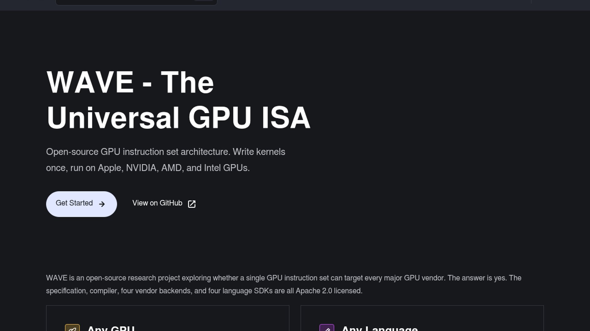 WAVE launches universal GPU ISA across hardware vendors