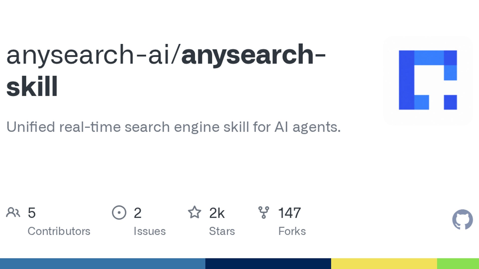 AnySearch releases a unified real-time search skill for AI agents featuring 23 vertical categories, parallel queries, and full markdown extraction.