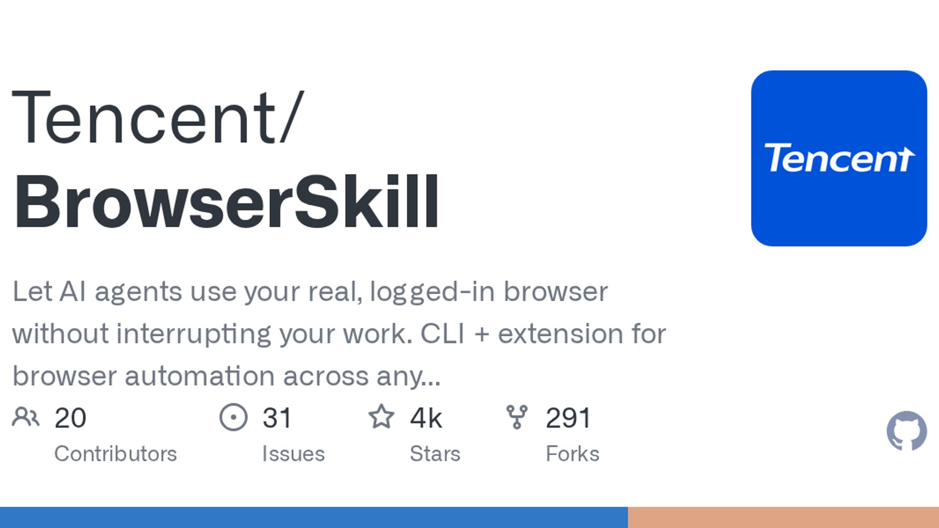 Tencent has open-sourced BrowserSkill, a CLI tool and browser extension that enables AI agents to work within a user's real, logged-in browser session without disrupting active workflows.