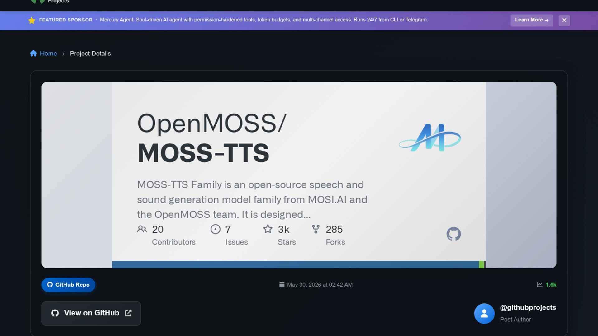 MOSS-TTS is a new open-source speech and sound generation model family that unifies voice cloning, sound effects, and real-time text-to-speech in one framework.