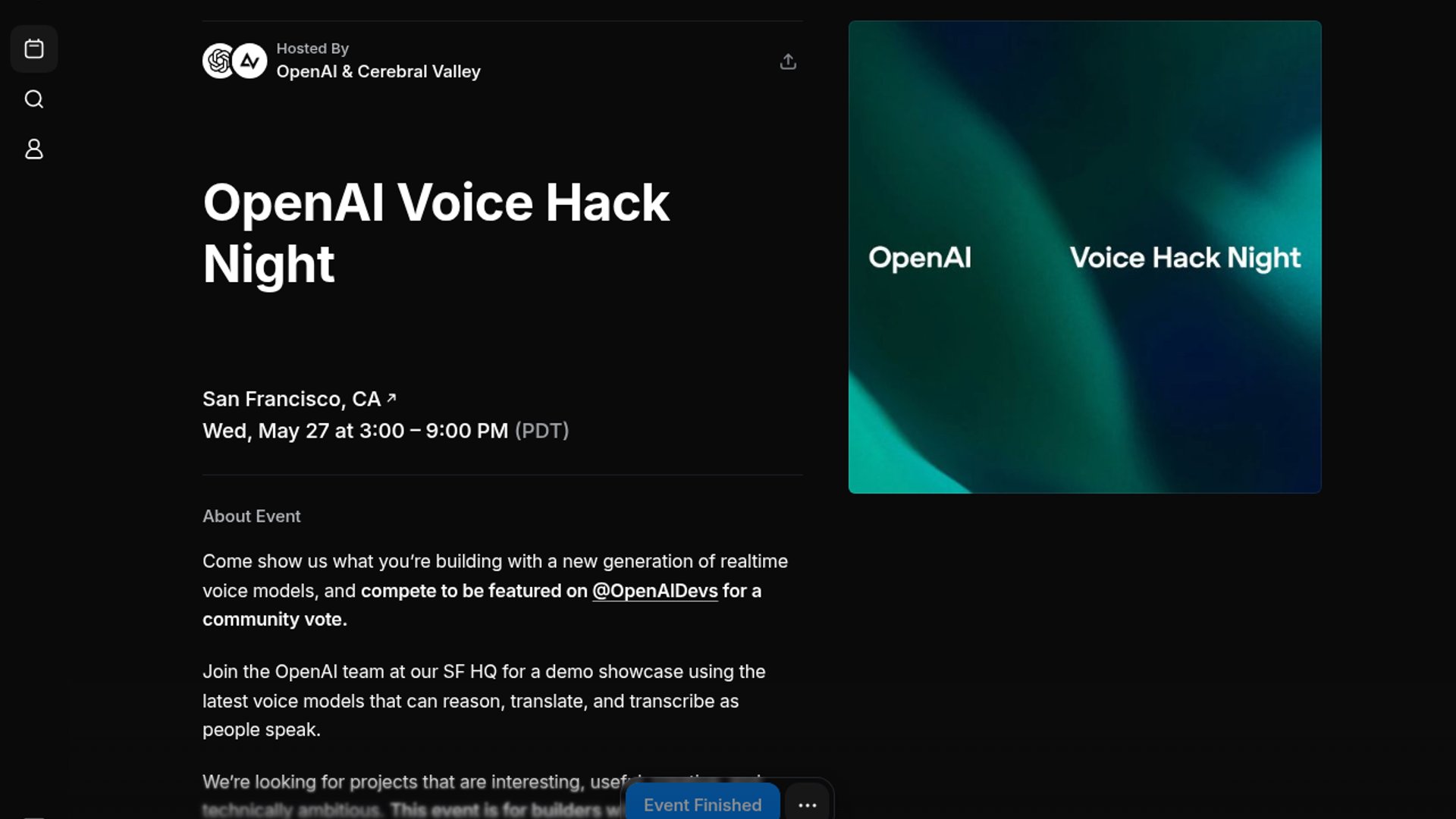 Agentic OS wins Voice Hack Night People's Choice