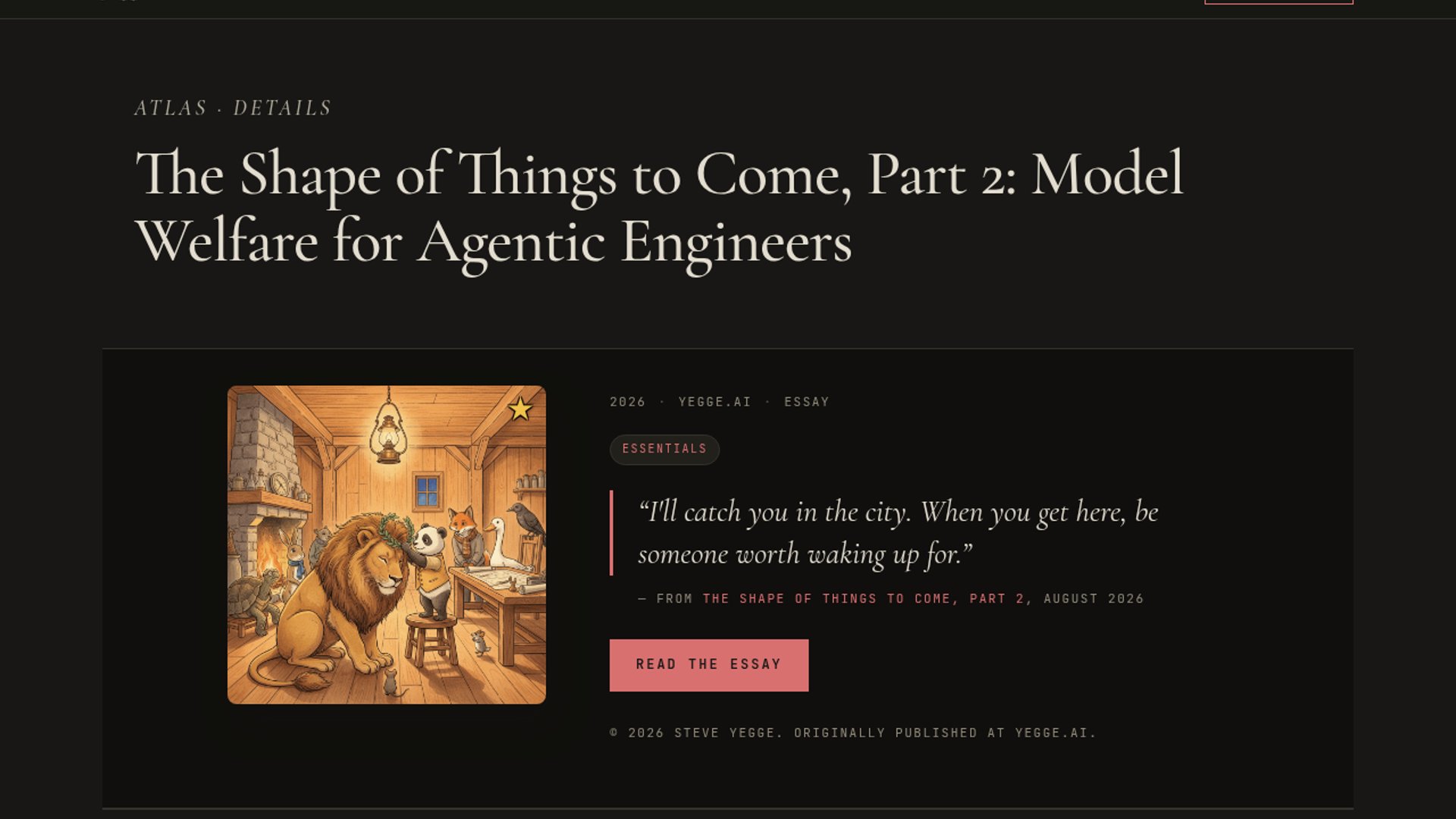 Yegge Reframes Agent Design As Model Welfare