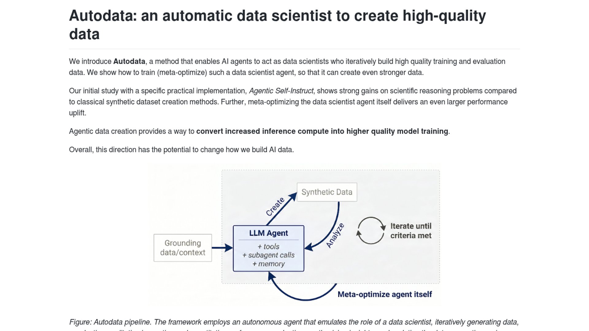 Meta unveils Autodata synthetic data agent
