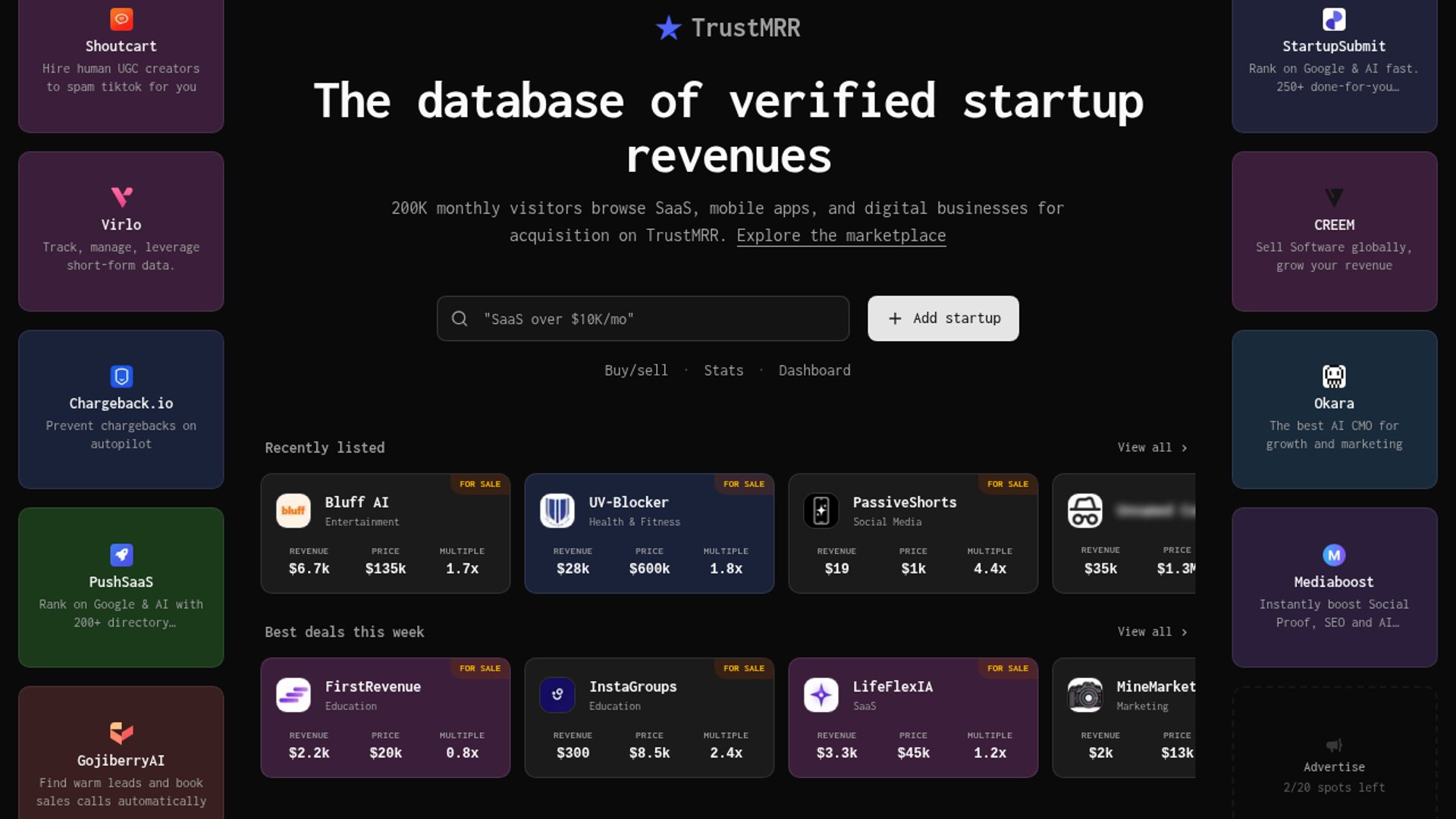 TrustMRR Adds Shareable Revenue Screenshots