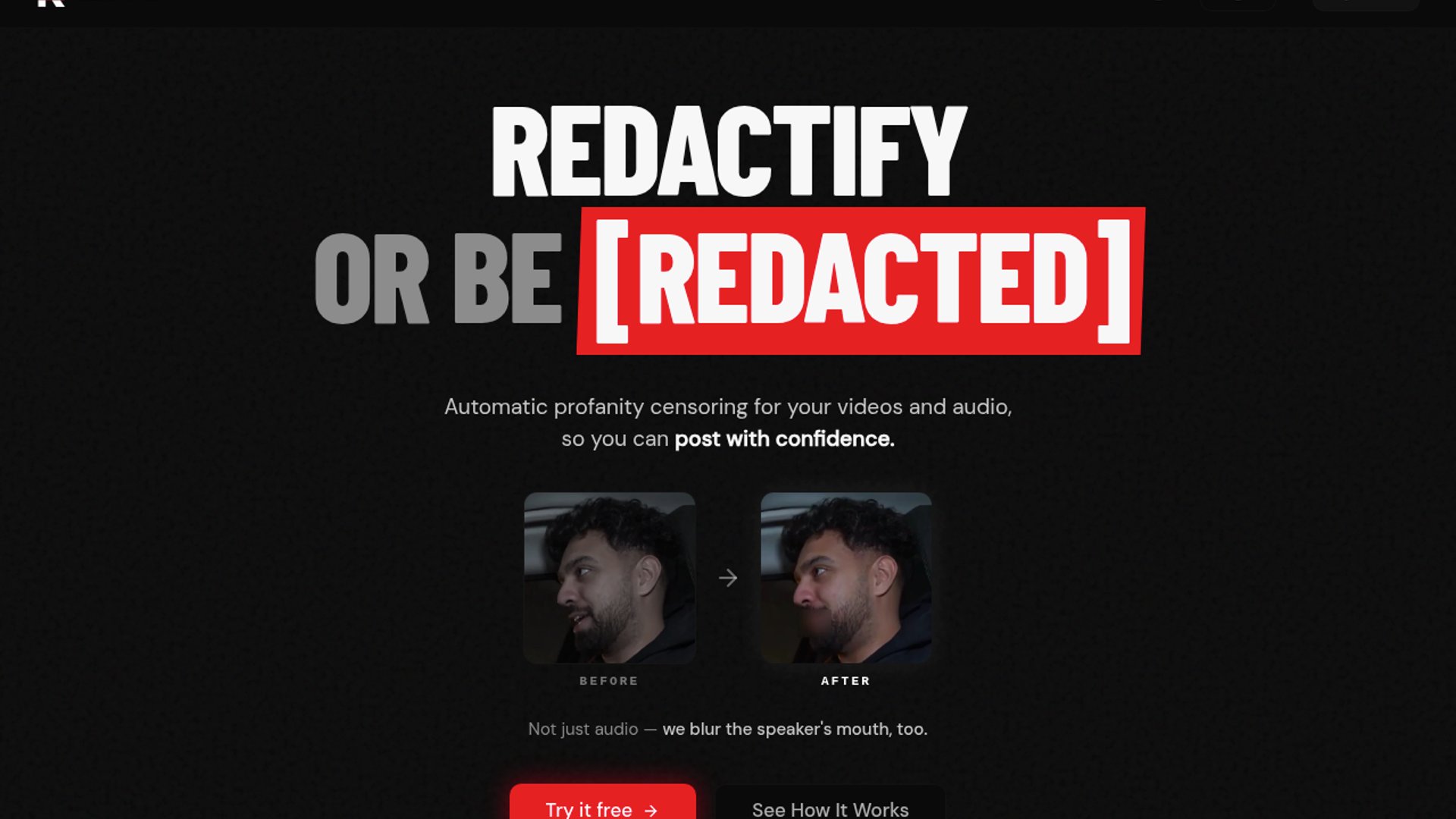 Redactify auto-censors audio, blurs speaker mouths