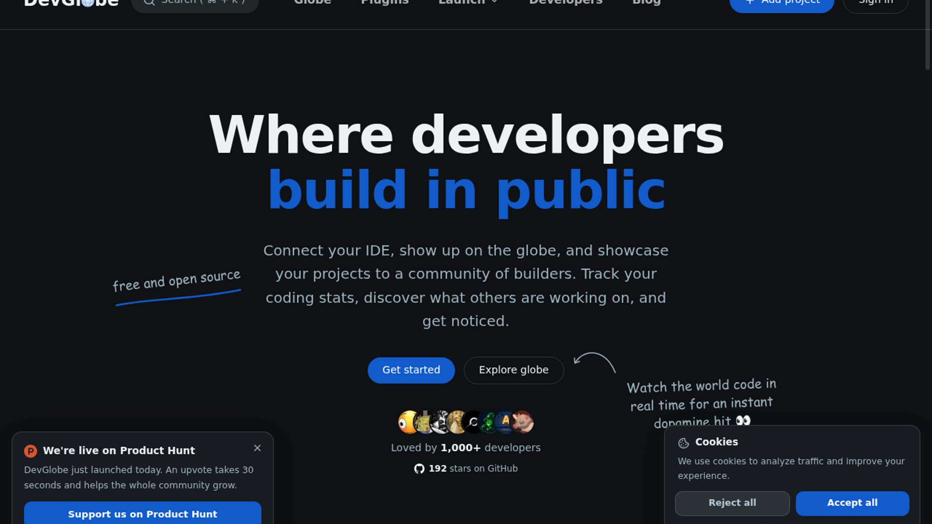 DevGlobe maps live coding on 3D globe