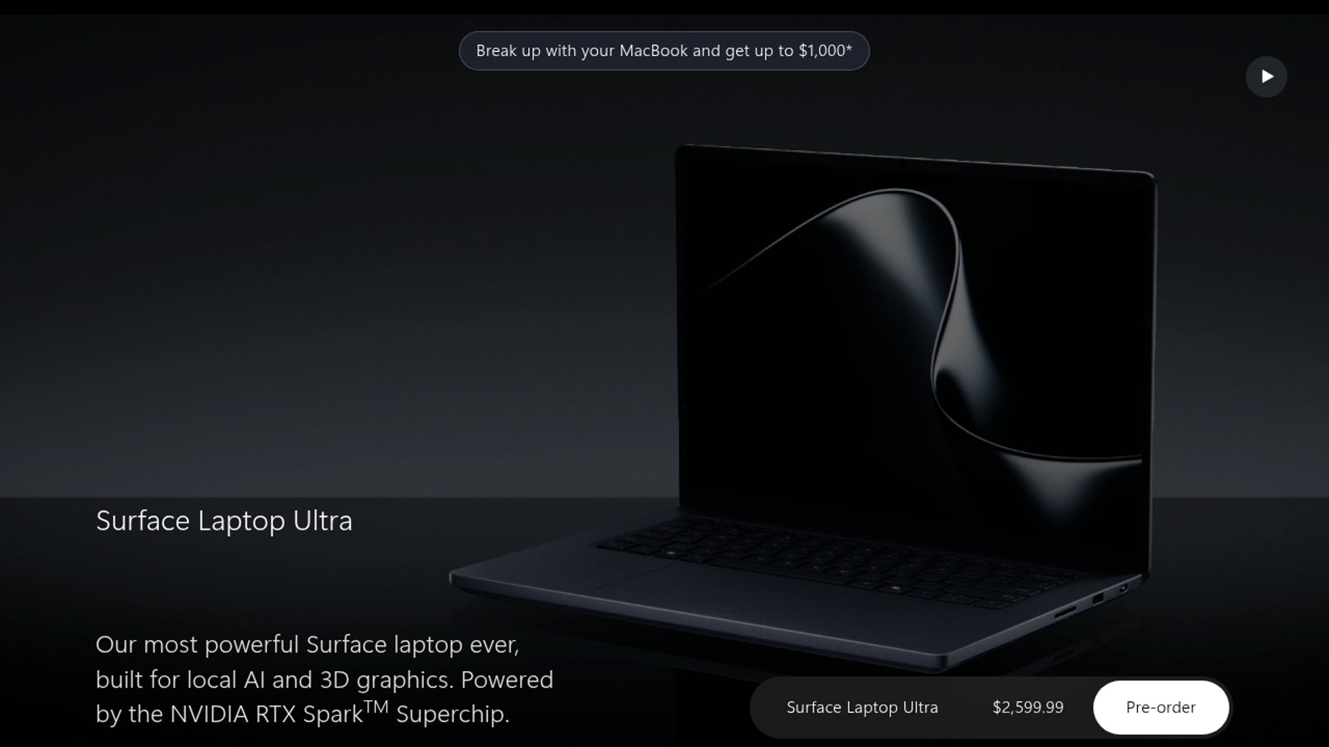 Surface Laptop Ultra launches with RTX Spark