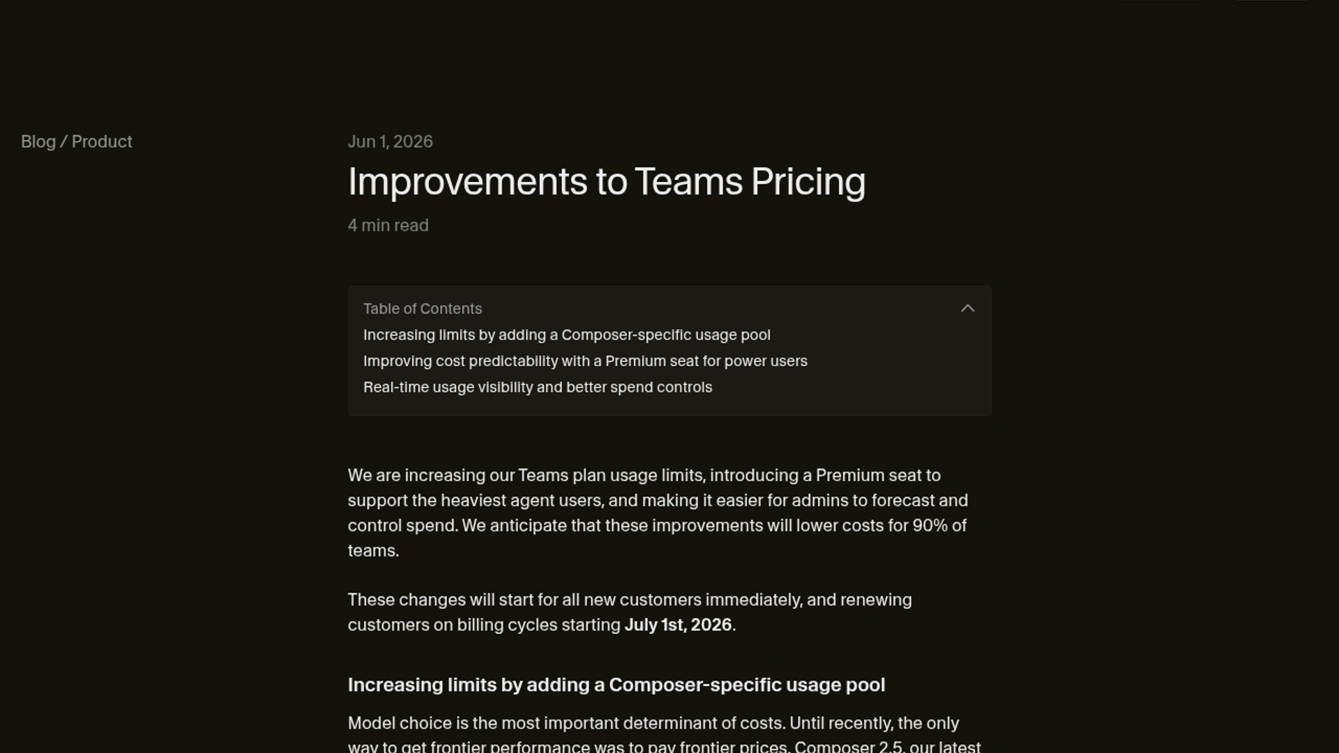 Cursor is increasing usage limits for all Teams users and introducing a new Premium team seat that offers five times the usage for three times the cost.