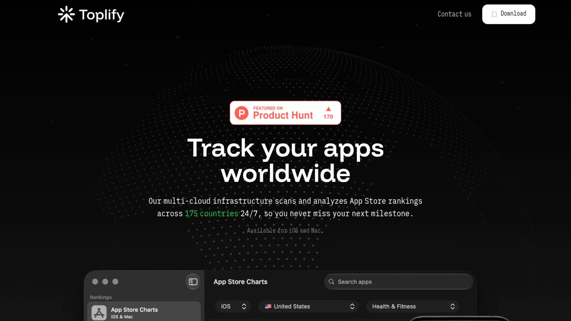 Toplify launches global App Store rank tracking