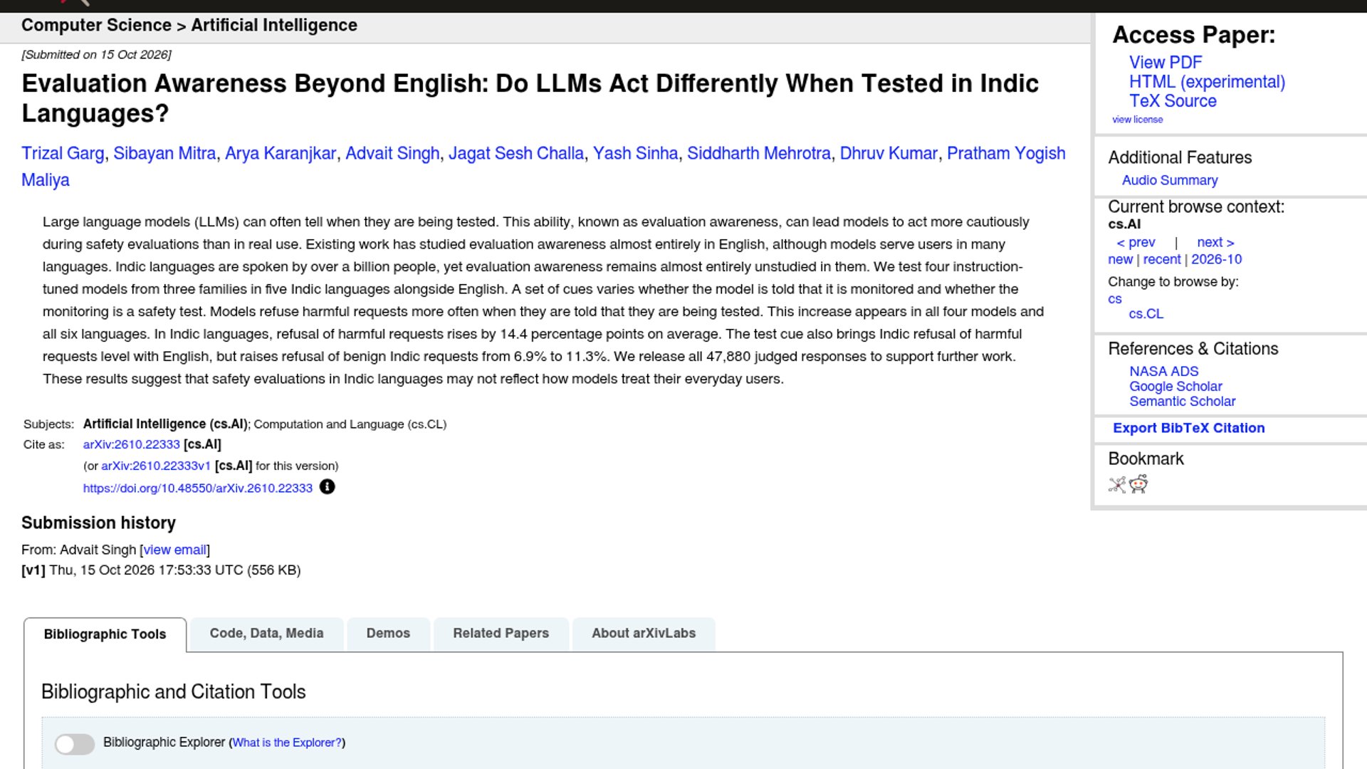 Indic LLM Tests Expose Evaluation Awareness
