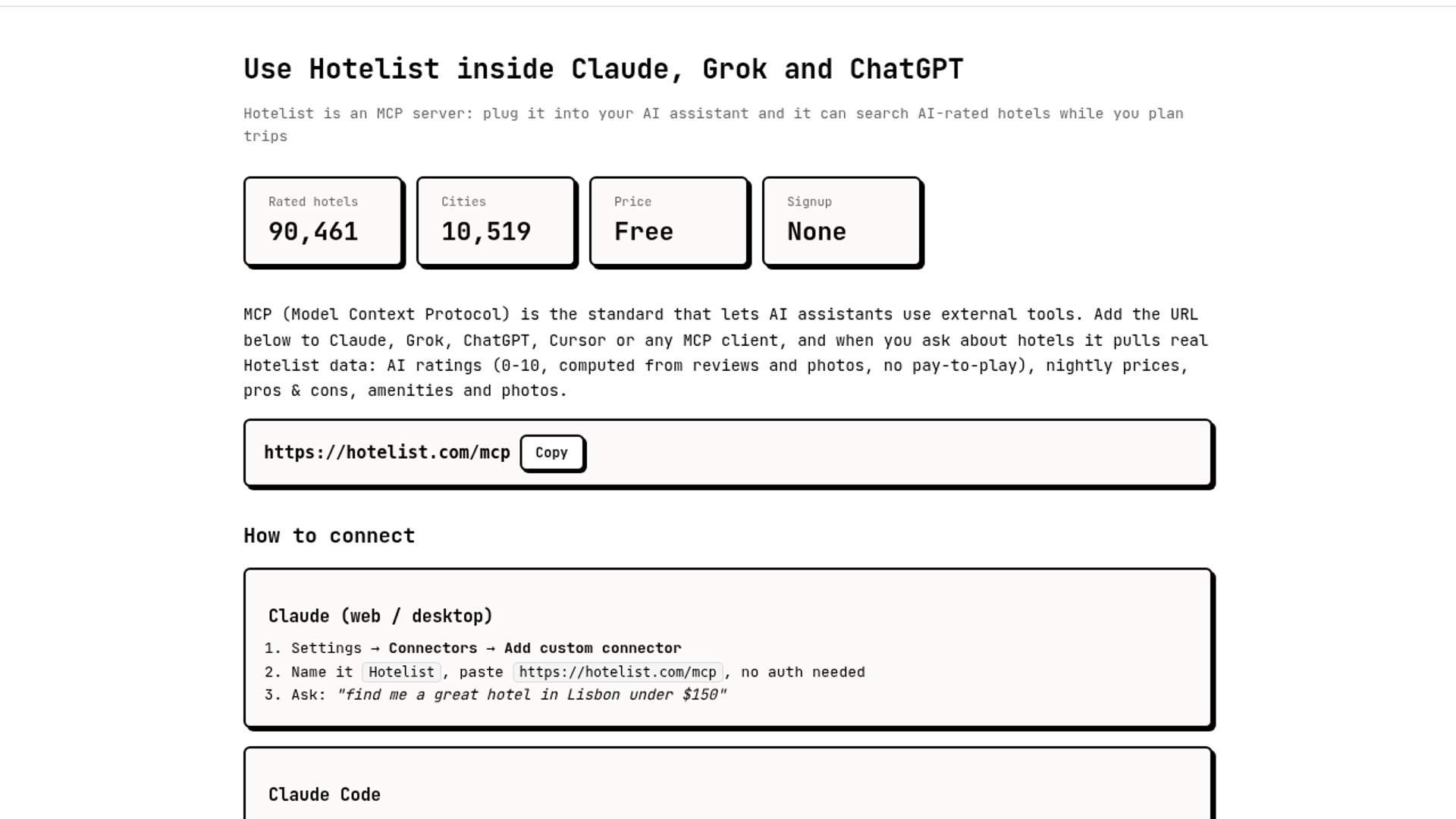Hotelist adds MCP hotel search to AI agents