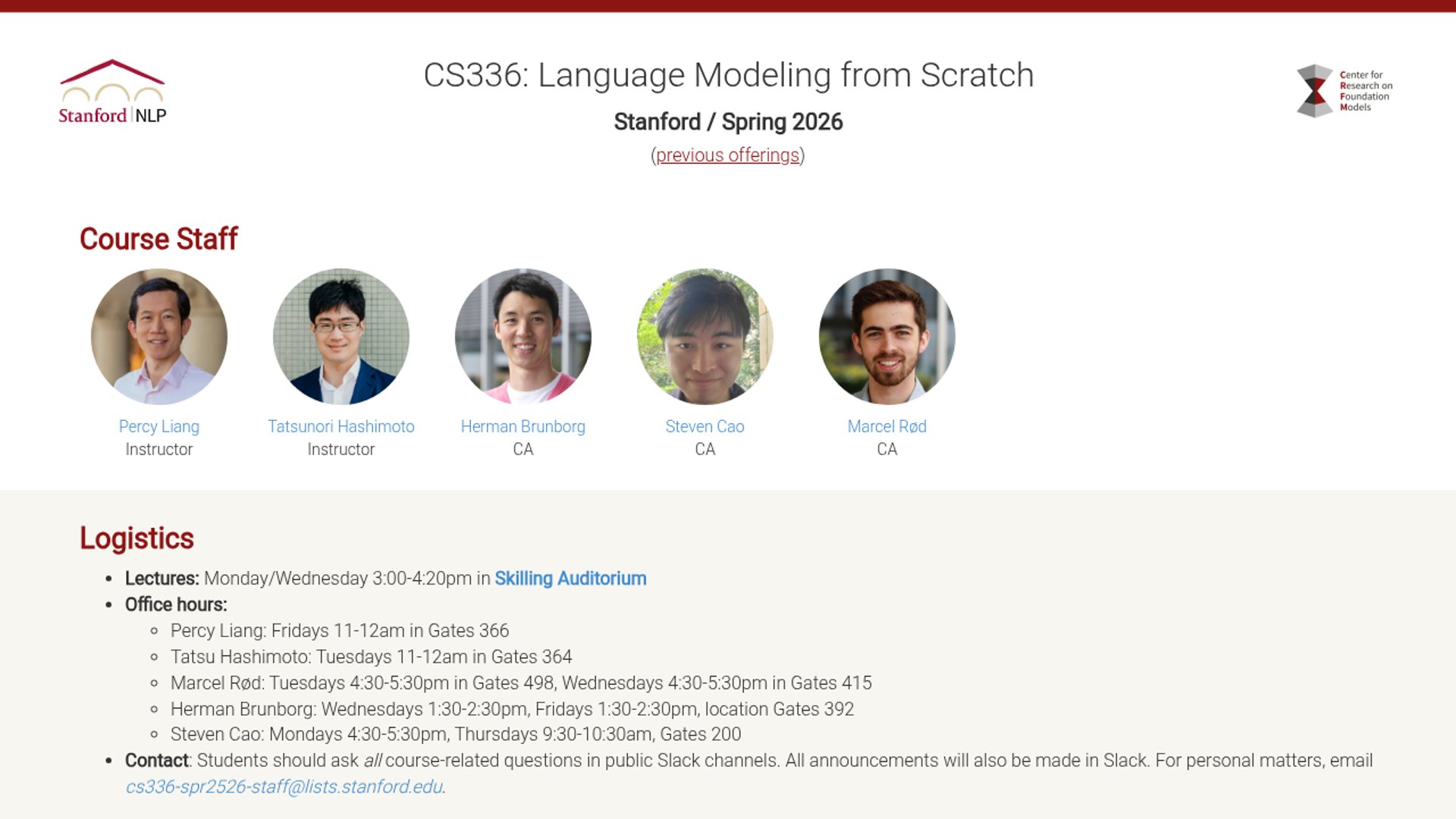 Stanford CS336 teaches language modeling from scratch