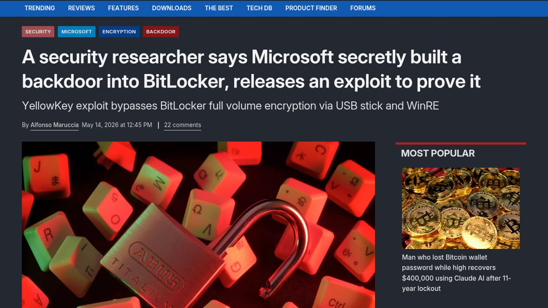 YellowKey exploit bypasses Bitlocker on Windows 11