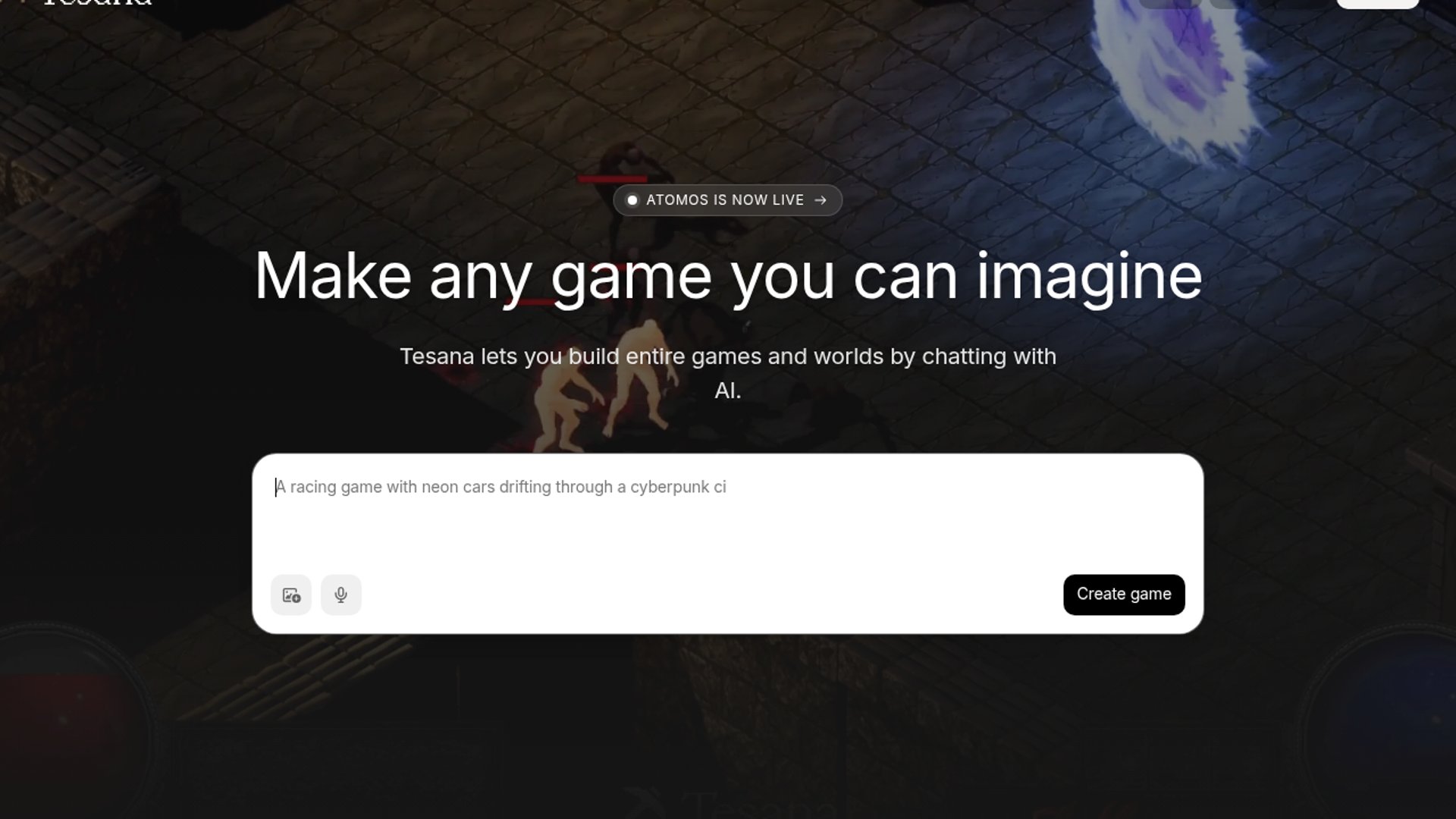 Tesana generates playable 3D games from single prompt
