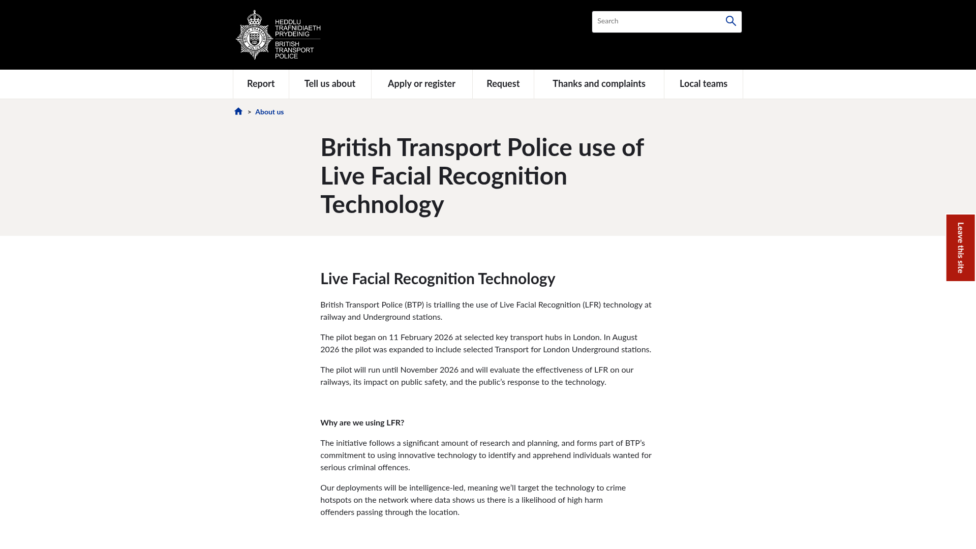 BTP LFR Trial Yields One False Alert