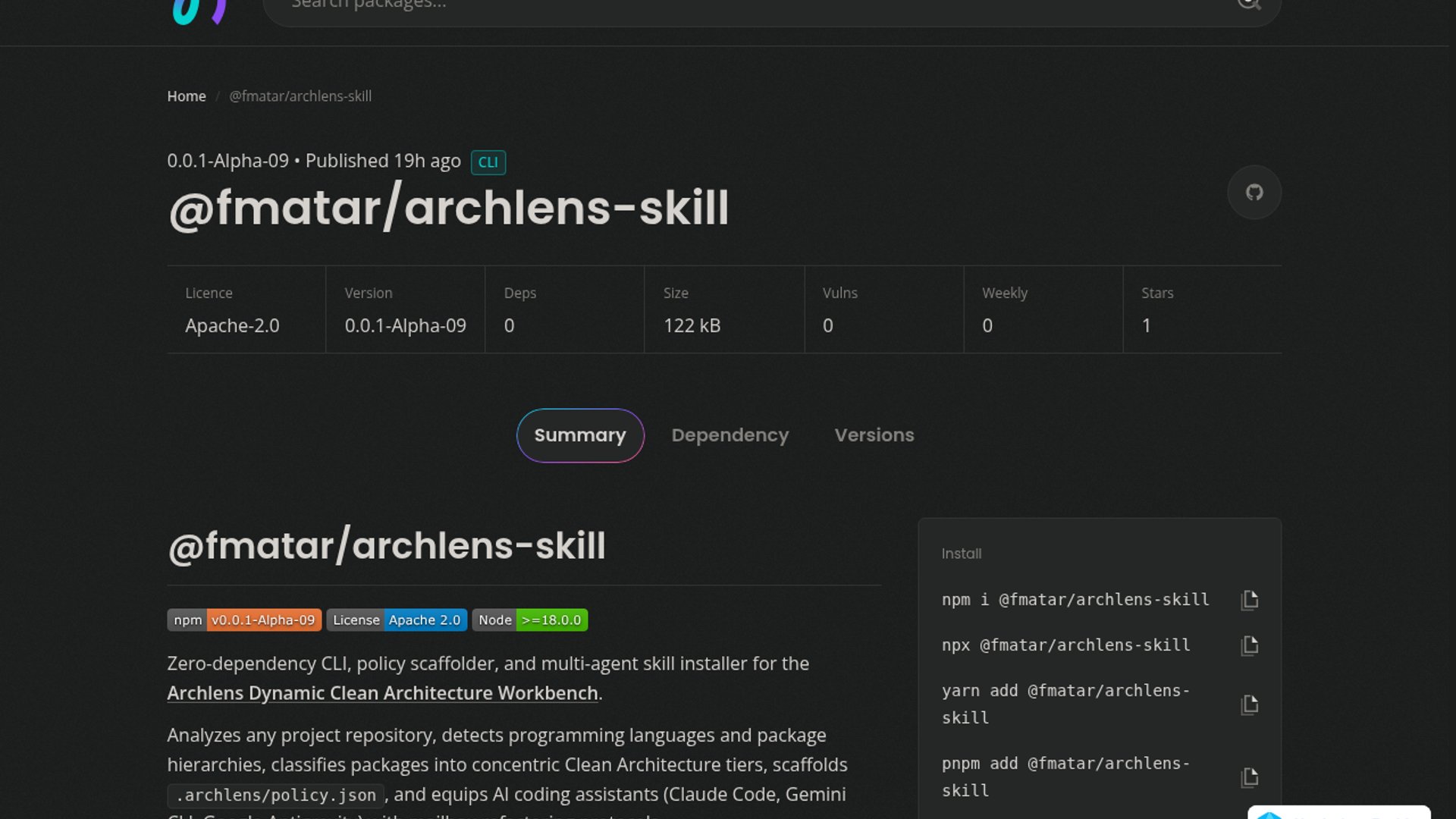 Archlens Alpha-09 Evolves Clean Architecture Governance
