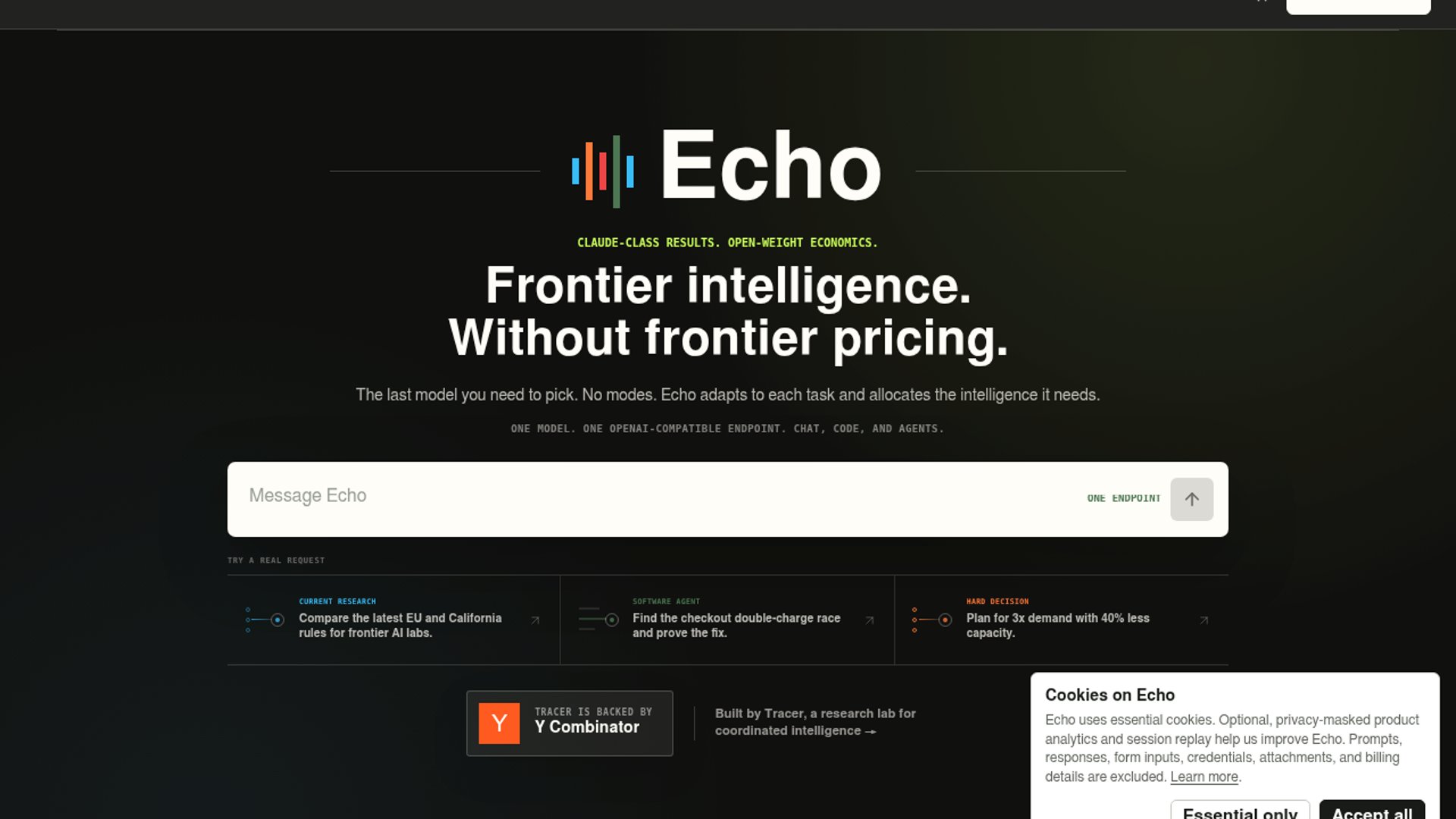 Echo orchestrates open-weight models for frontier performance at one-third cost