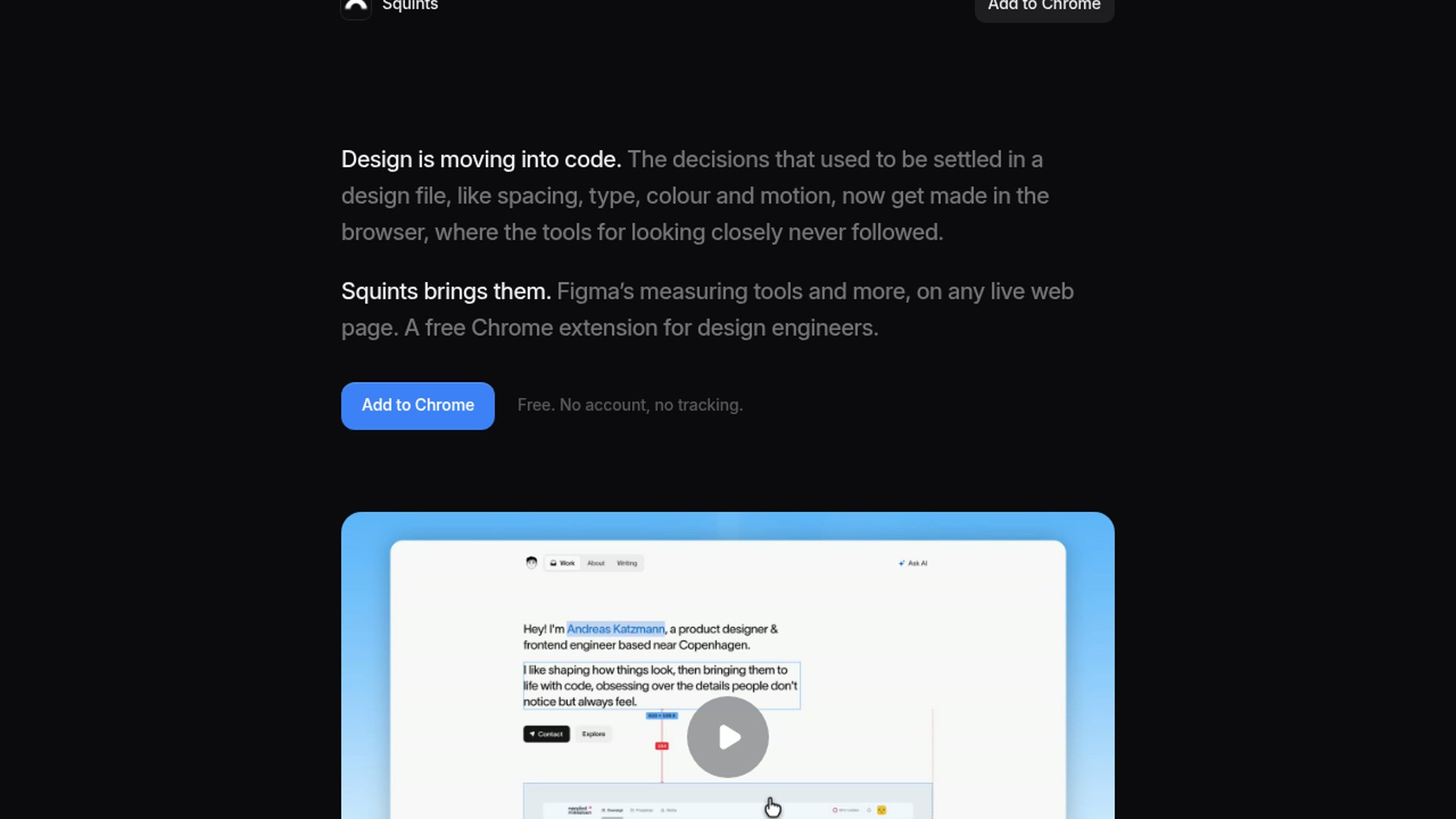 Squints launches a free Chrome extension that brings Figma-style inspection, measurement, grid overlays, and animation scrubbing directly onto live web pages.