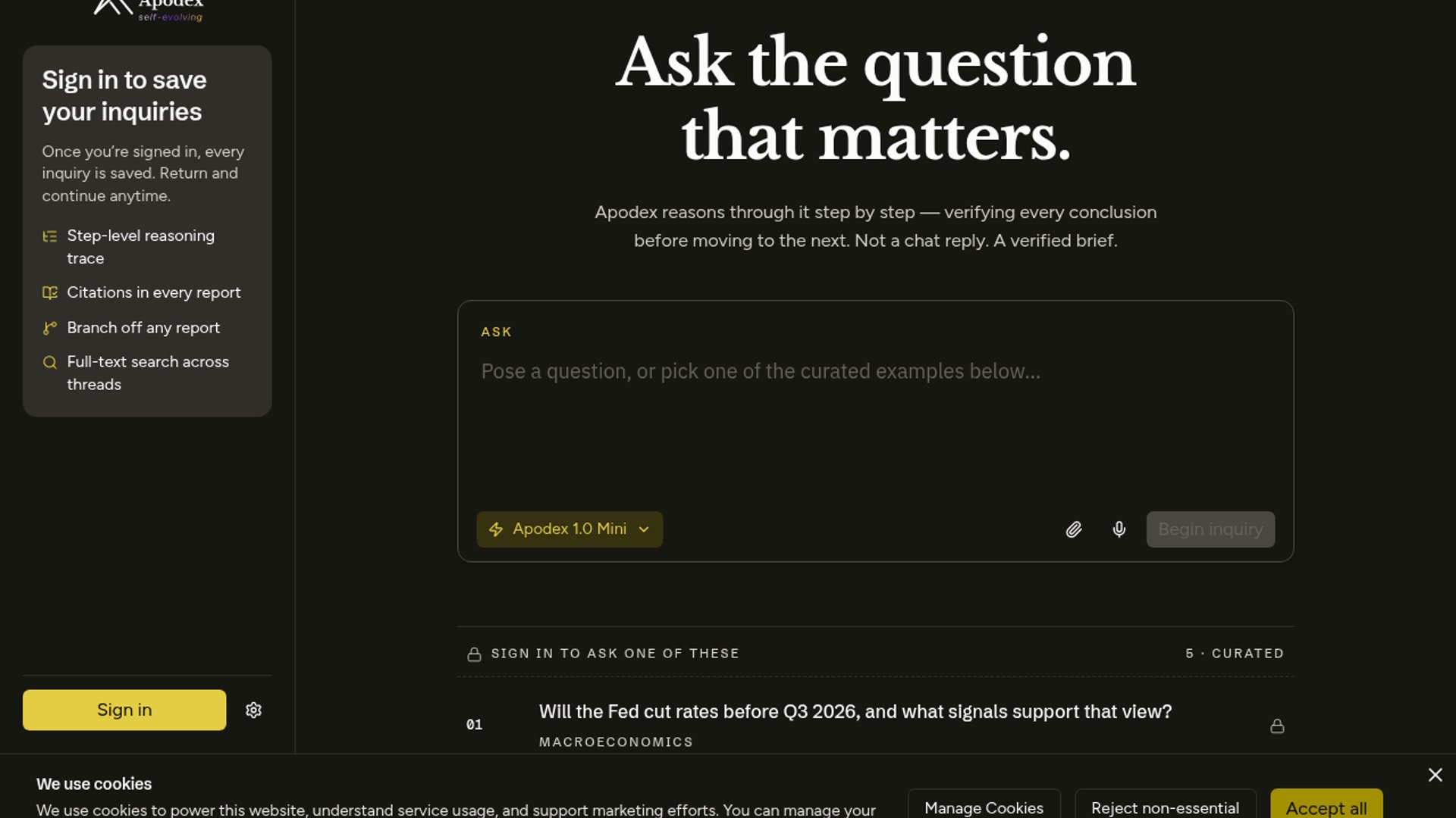 Apodex scales reasoning verification over parameters