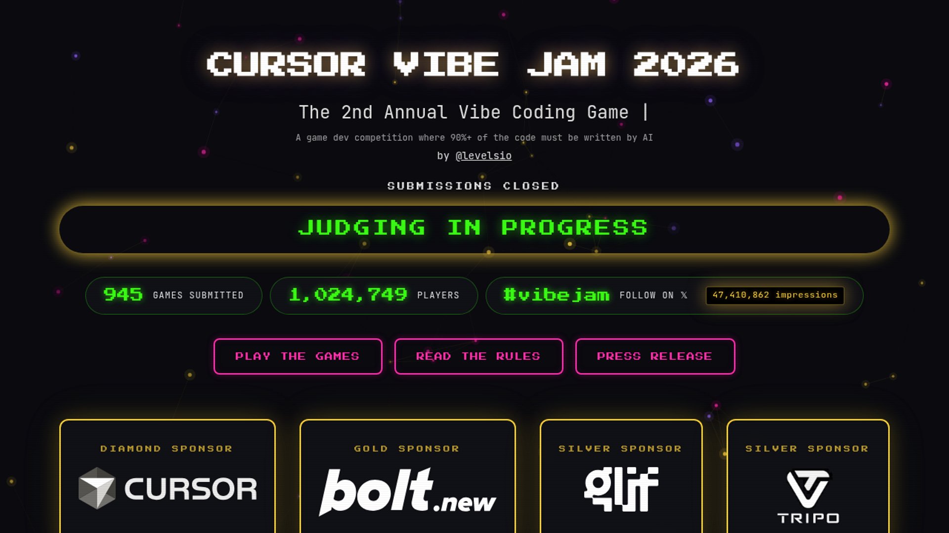 Vibe Jam 2026 judges rate top submissions