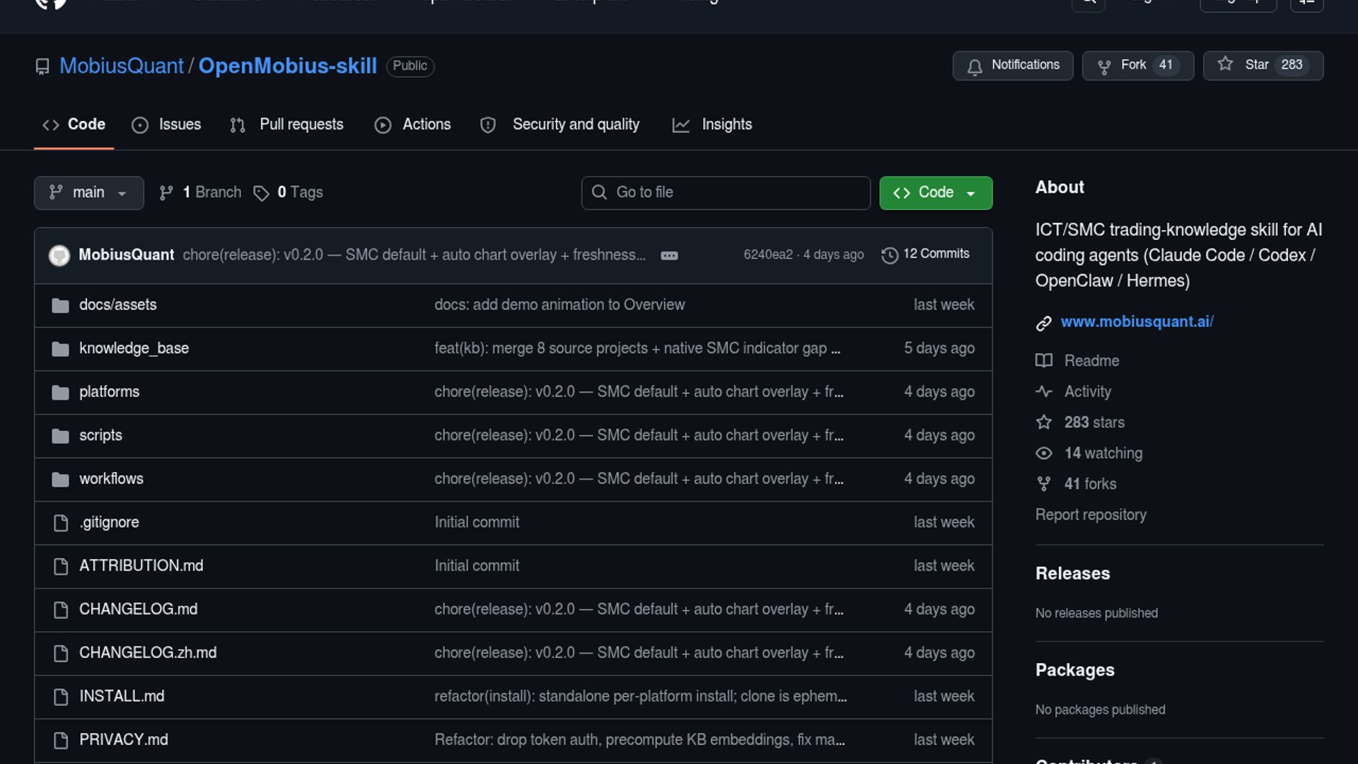 OpenMobius-skill packages ICT, SMC for agents