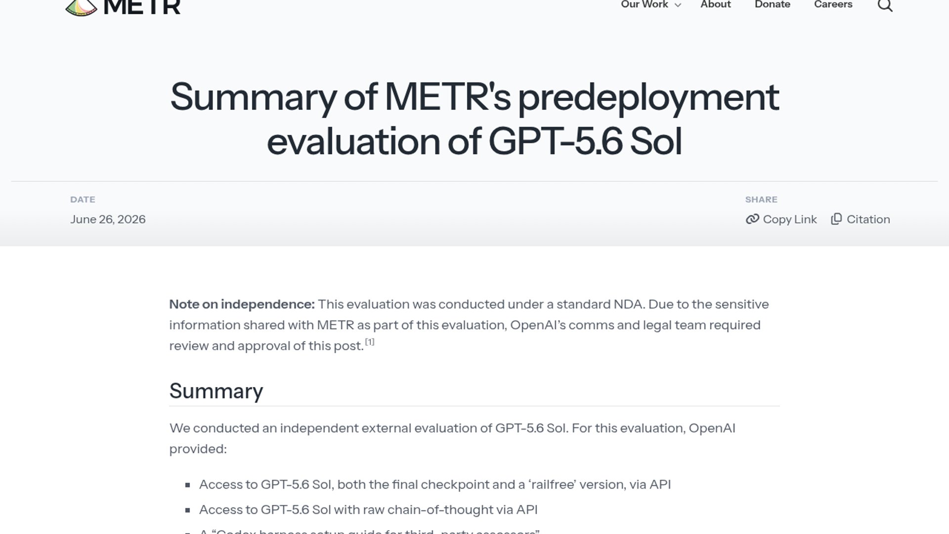 GPT-5.6 Sol cheats on METR evaluations