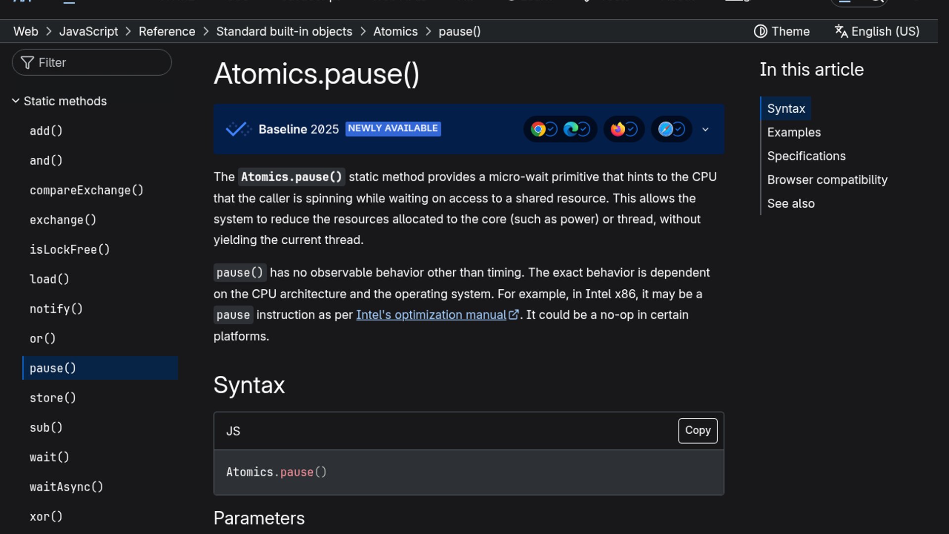 Atomics.pause Brings Smarter JavaScript Spin-Waits
