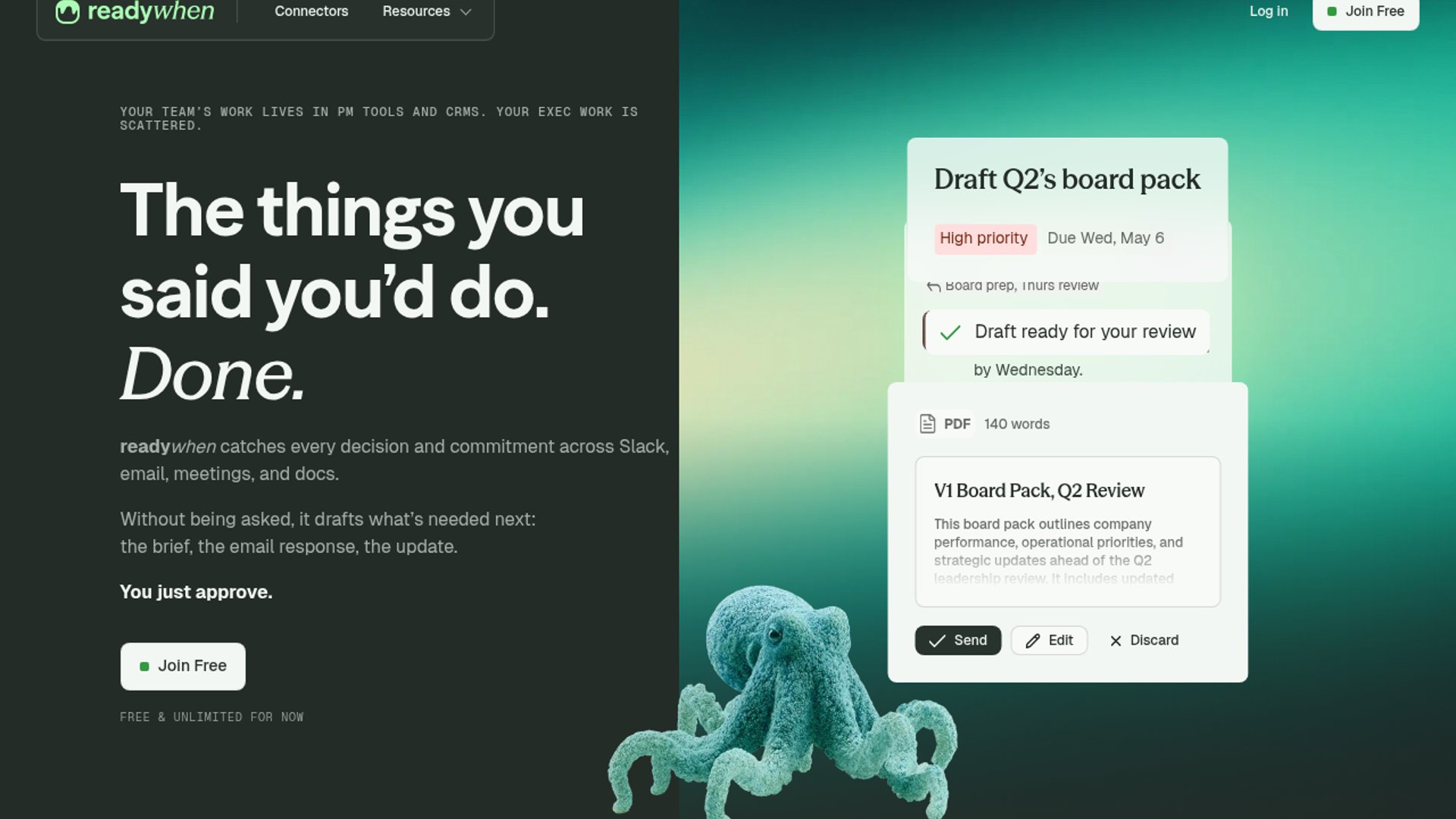readywhen monitors communications to draft automated follow-ups