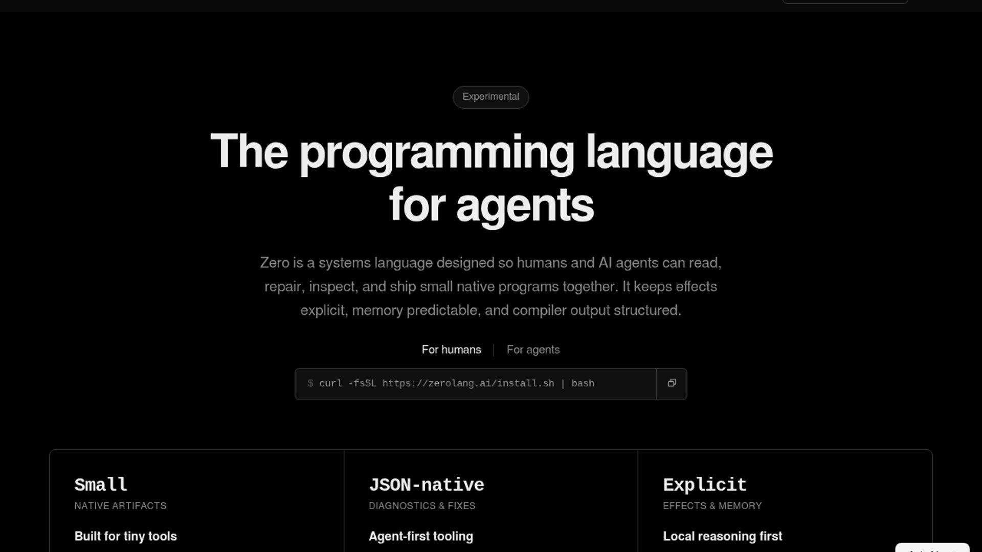 Zero v0.1.1 sharpens agent-first CLI