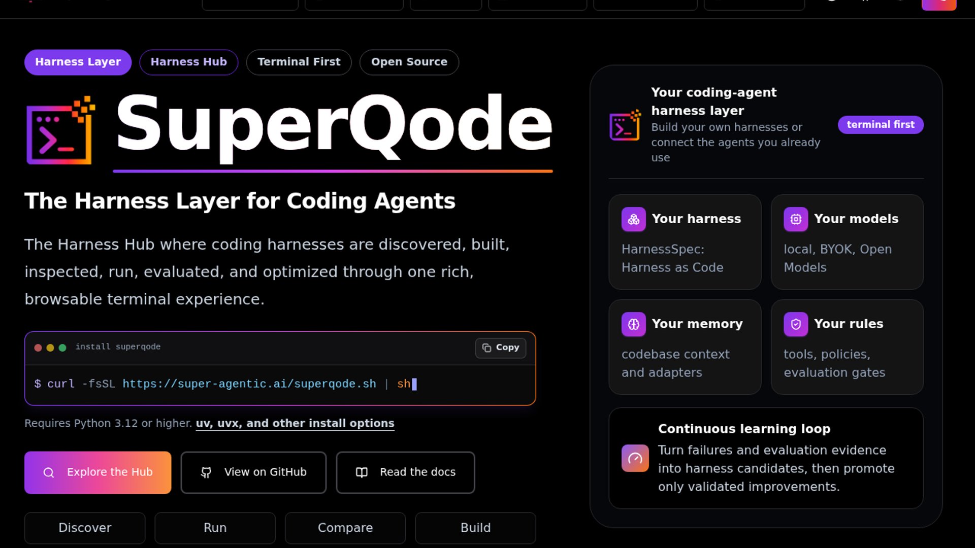 SuperQode makes coding-agent harnesses yours
