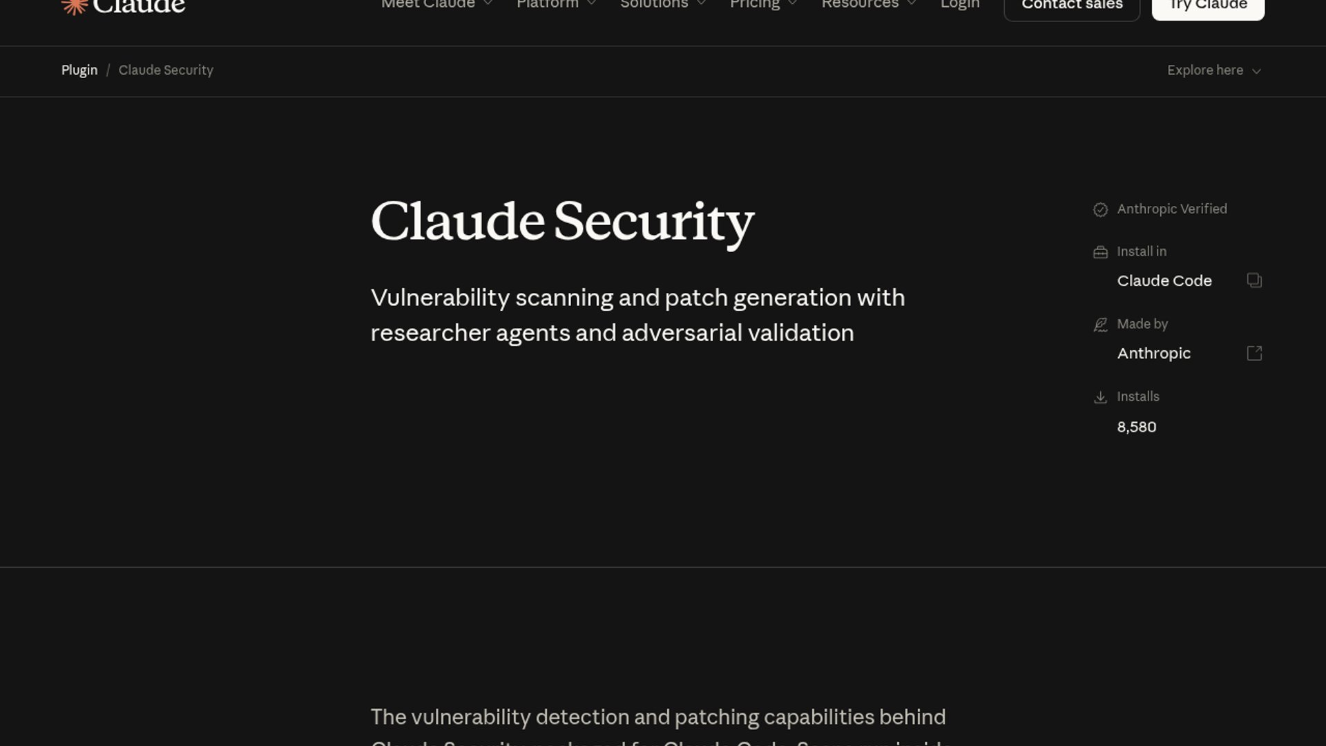 Claude Security scans code, suggests patches