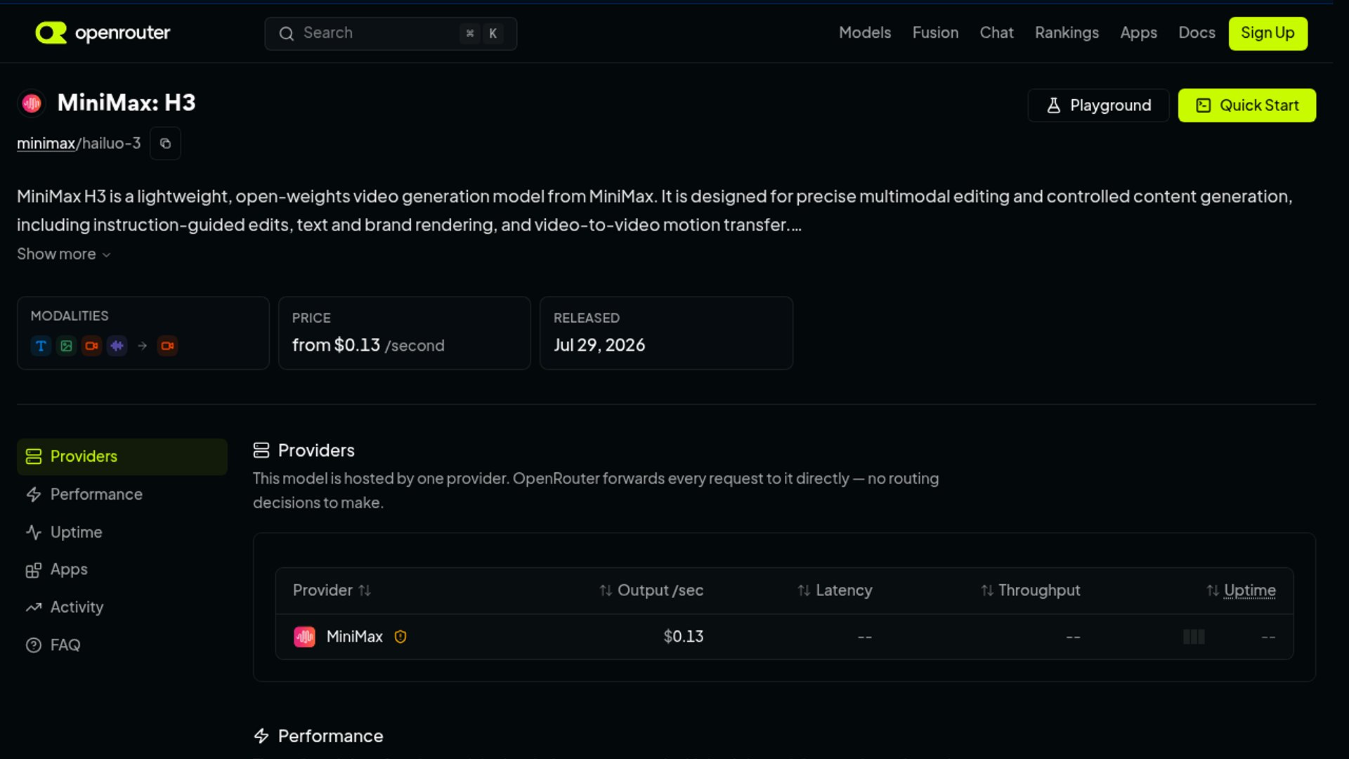 Hailuo AI H3 lands on OpenRouter