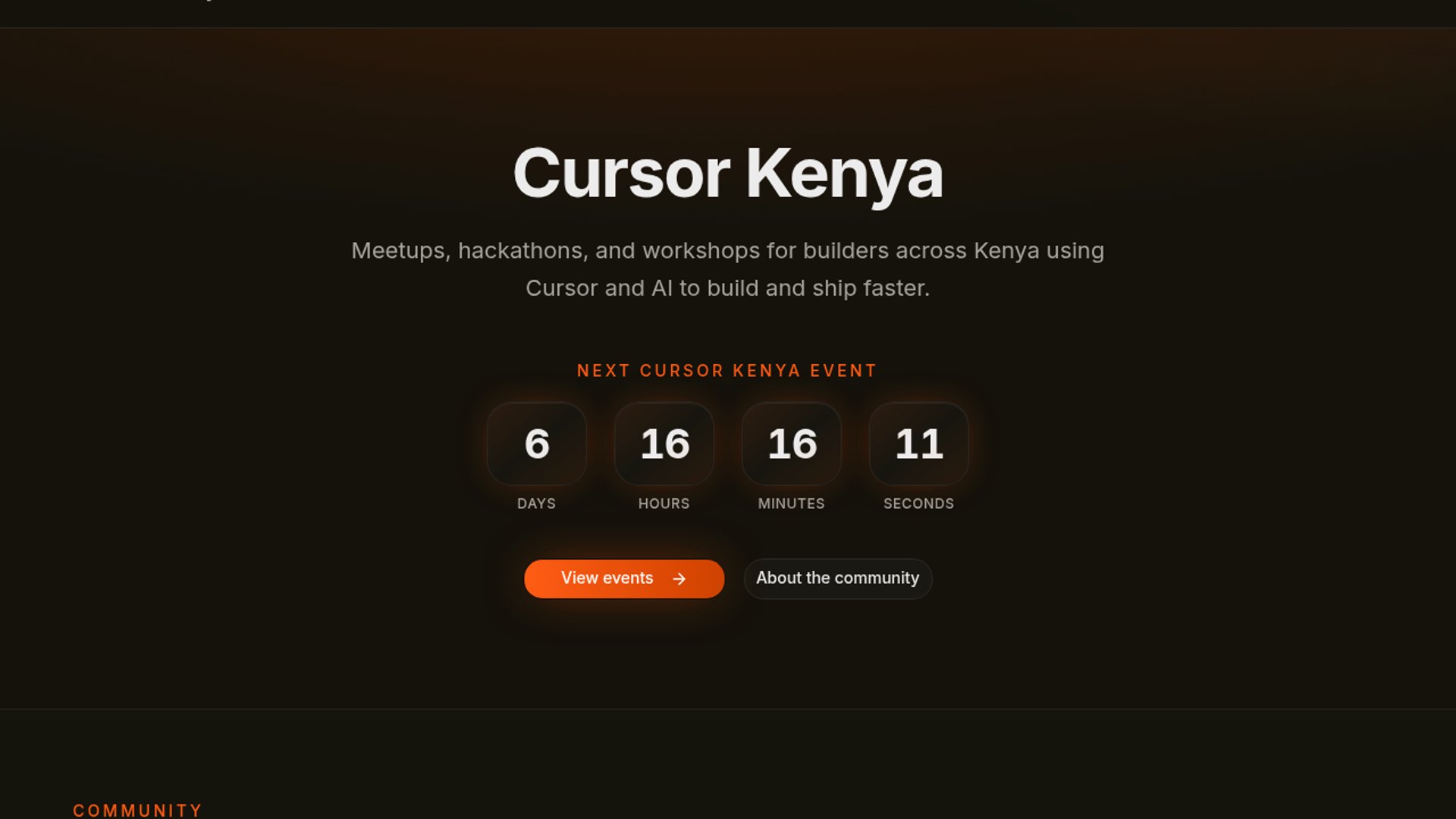 Cursor Kenya Sets August 28 Build Night