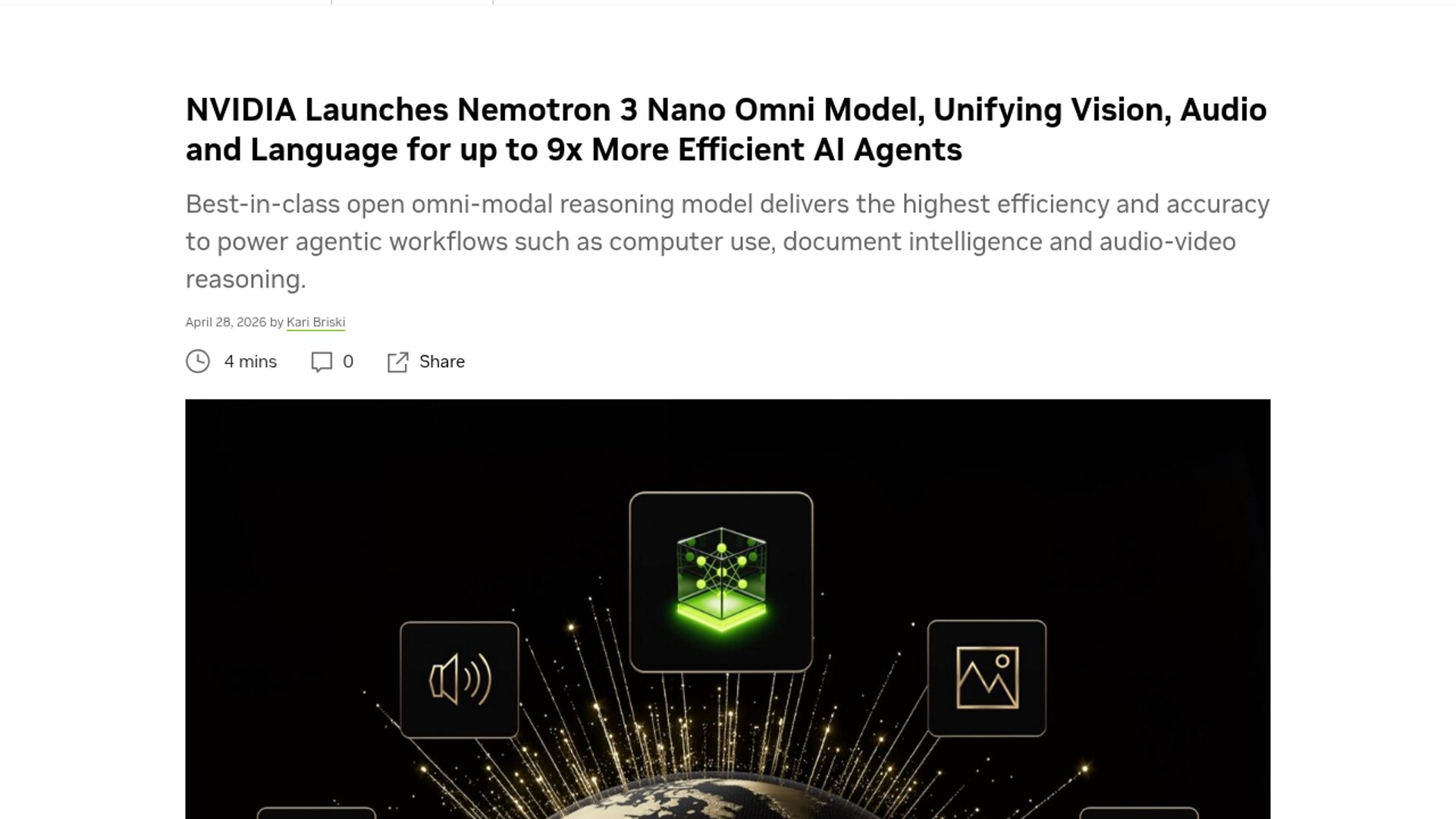 NVIDIA launches Nemotron 3 Nano Omni