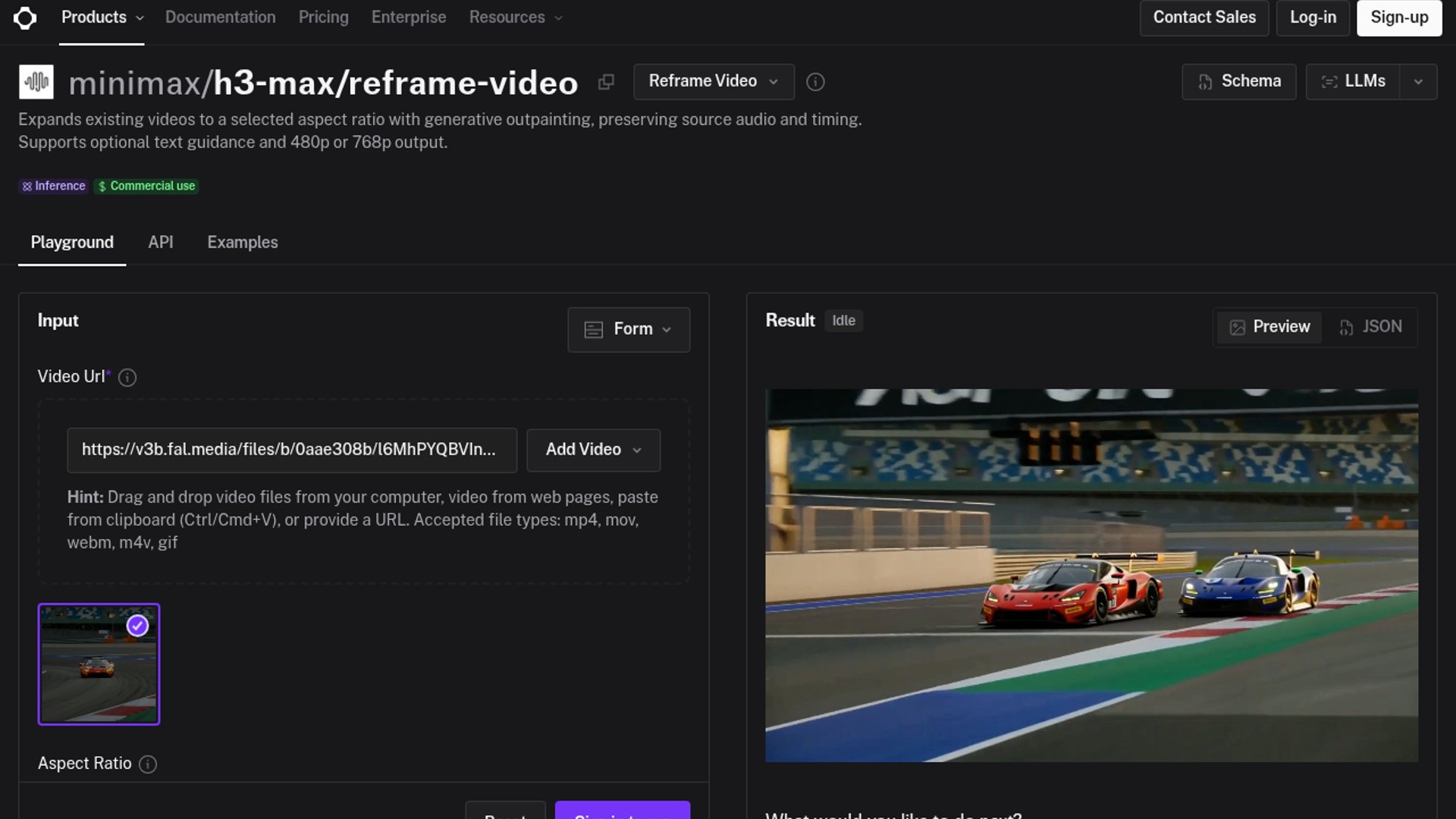 fal Reframe Changes Video Aspect Ratios