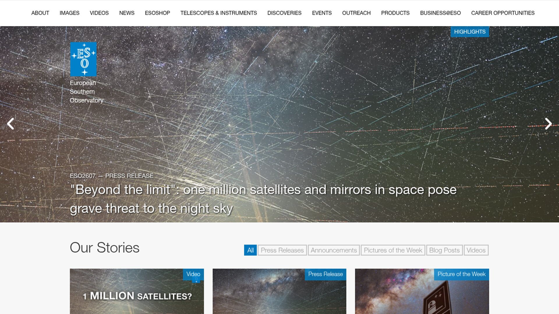 ESO warns satellite constellations threaten astronomy