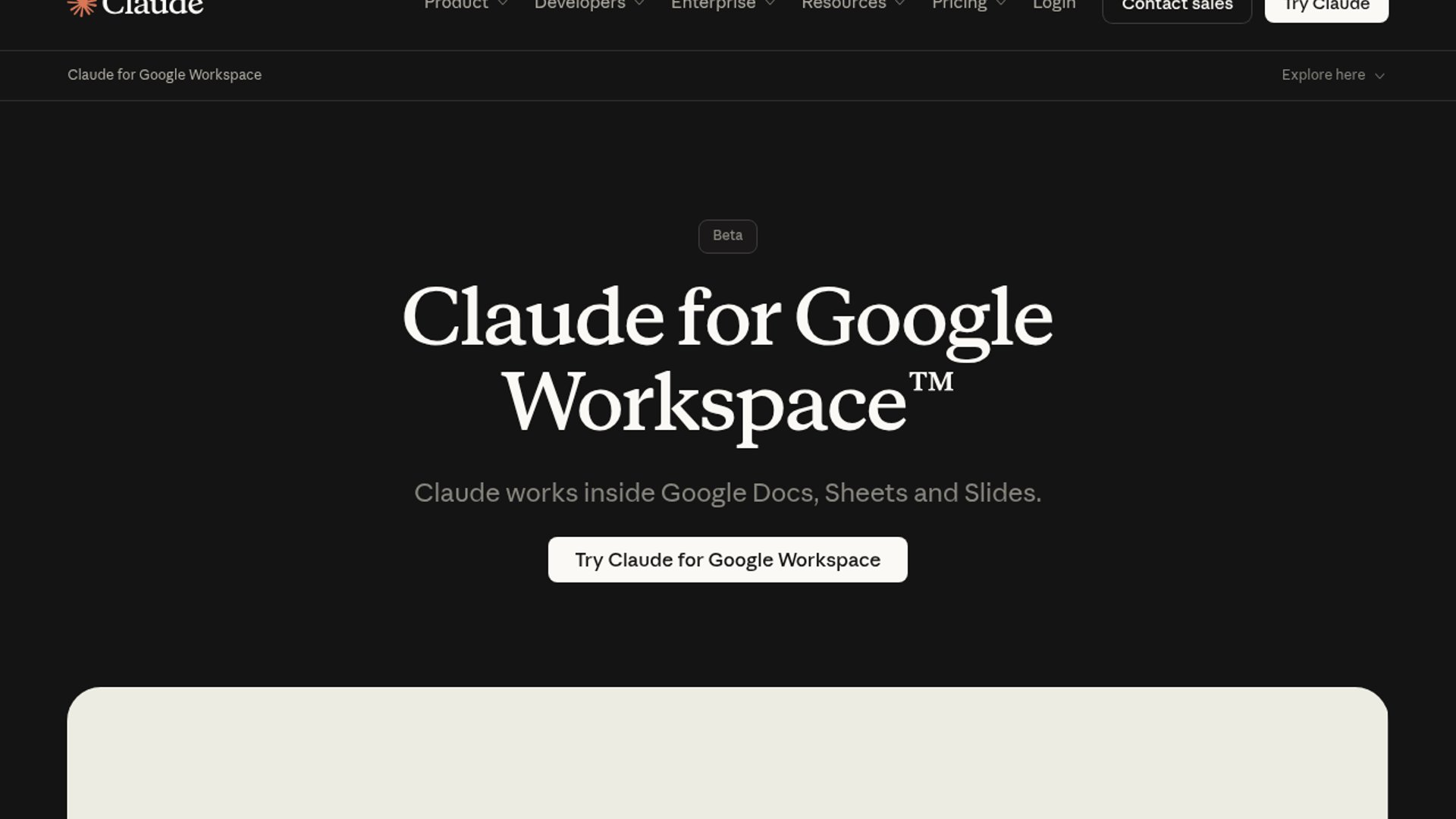 Claude for Google Workspace launches in beta